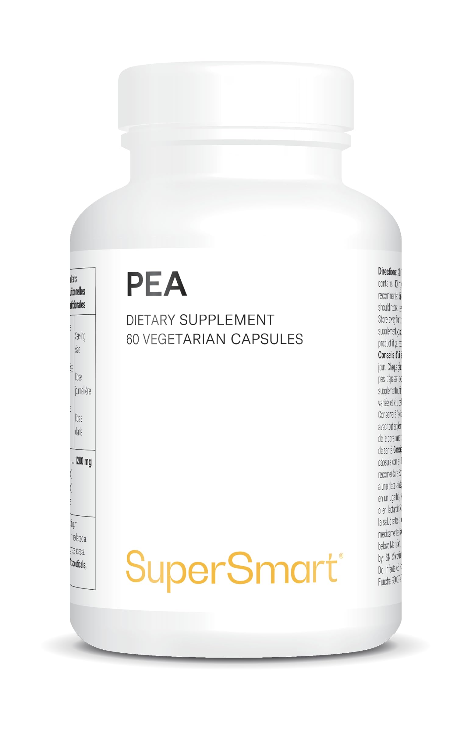 Pea (Palmitoylethanolamide) - Anti-Inflammatory Action - Natural Biochemical Balance - 400 mg OptiPEA© per Capsule - Certified Sustainable Palm Oil - Vegan - SuperSmart