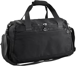 Bolso de Gimnasio Mujer Hombre, Bolsa Deporte Gimnasio, con Compartimento de Zapatos y Pocket Wet, Ligera e Impermeable, Gym Duffle Bag Women Men (Negro)