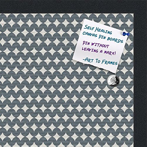 PinPix Decorative pin Cork Bulletin Board Made from Canvas, Retro Pattern Printed at 18x12 Inches and Framed in Satin Black (PinPix-382)