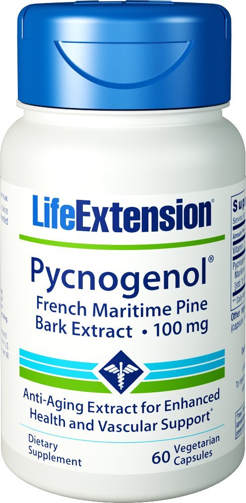 Life Extension Pycnogenol francese marittima estratto di corteccia di pino, 60 caps capsule 100 mg