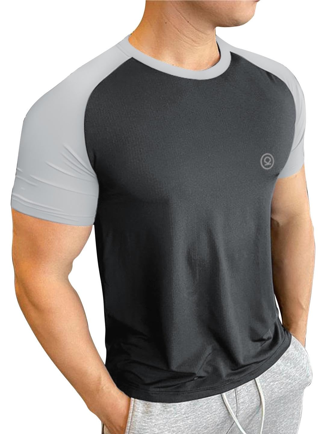 CHKOKKO Mens Solid Raglan Dry Fit Gym Regular Fit T-Shirt Black Size L (B08RB49J6X) Amazon Price History, Amazon Price Tracker