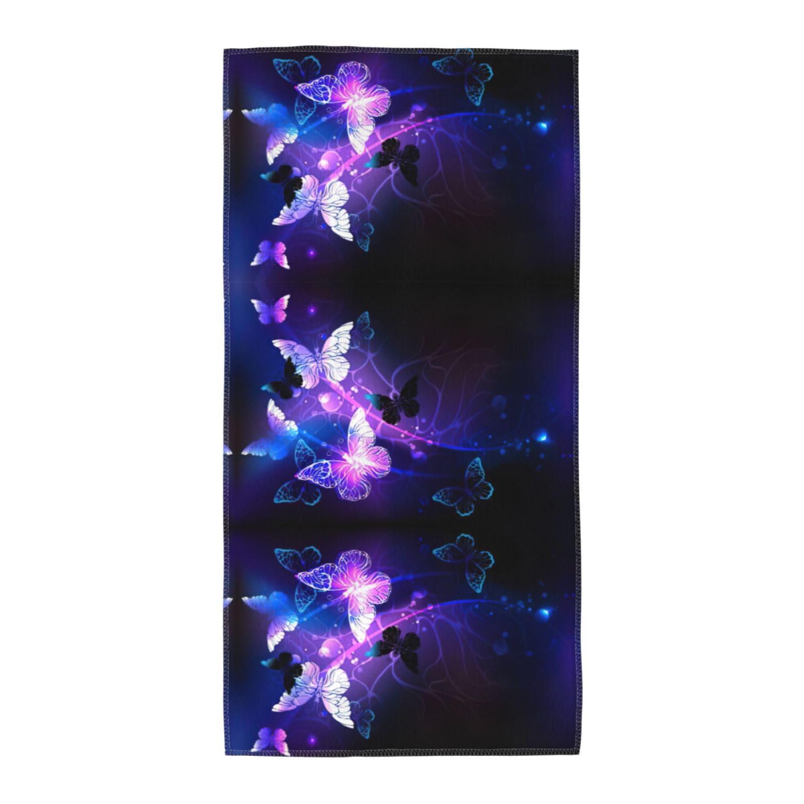 WYCZHY Beautiful Glowing Butterfly Printed Quick Dry Beach Towel For Camping Travel Vacation