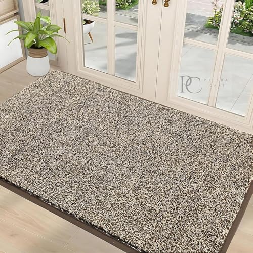 Image of VNQ! Cushion Noodle Mat for Home Entrance, Heavy Indoor Outdoor Anti Slip PVC Floor Mat for Bedroom, Kitchen, for Bathroom, Doors, Office, Door Mat, Bath Mat Colour Biege|(4X5 Feet)