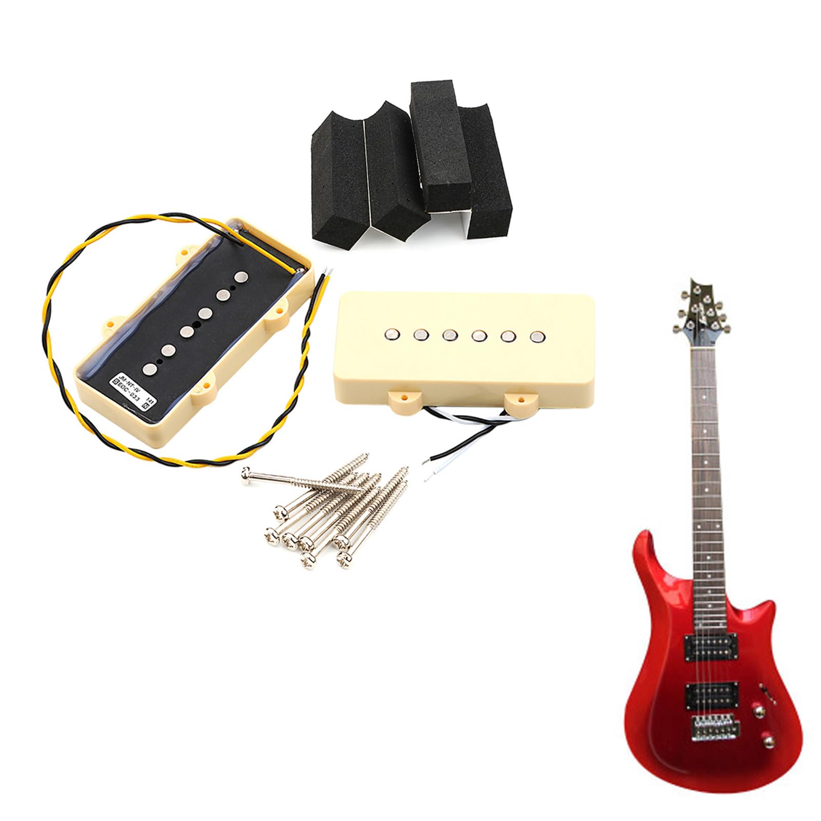 Piezas de repuesto para guitarra eléctrica, pastillas de guitarra de bobina única, cuello y puente