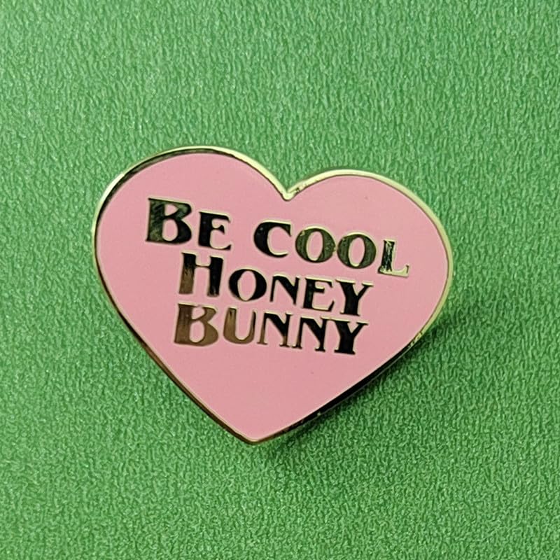 Image of Cool Honey Bunny Heart-shaped Enamel Lapel Pin Metal Badge Brooch For Backpacks