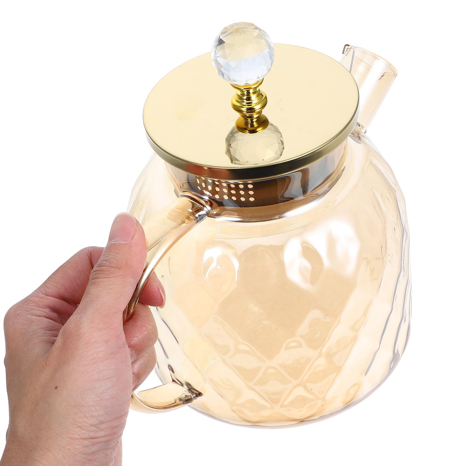 Hemobllo Pichet à Thé Glacé Verre Borosilicate avec Couvercle Grande Capacité pour Jus et Boissons