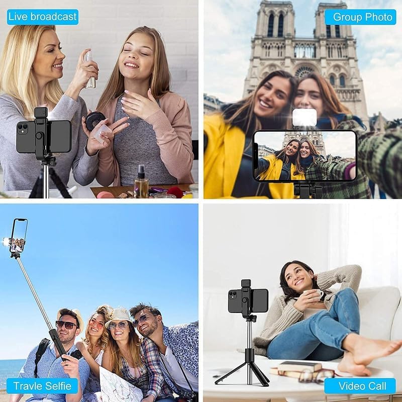 Image of NEXSA R1s Professional Selfie Stick for Mobile Phone 3-in-1 Multifunctional Stick Portable Tripod Stand for Travelling /YouTube Vlog Video /Travelling /for Compatible with All Smartphones (70 cm)