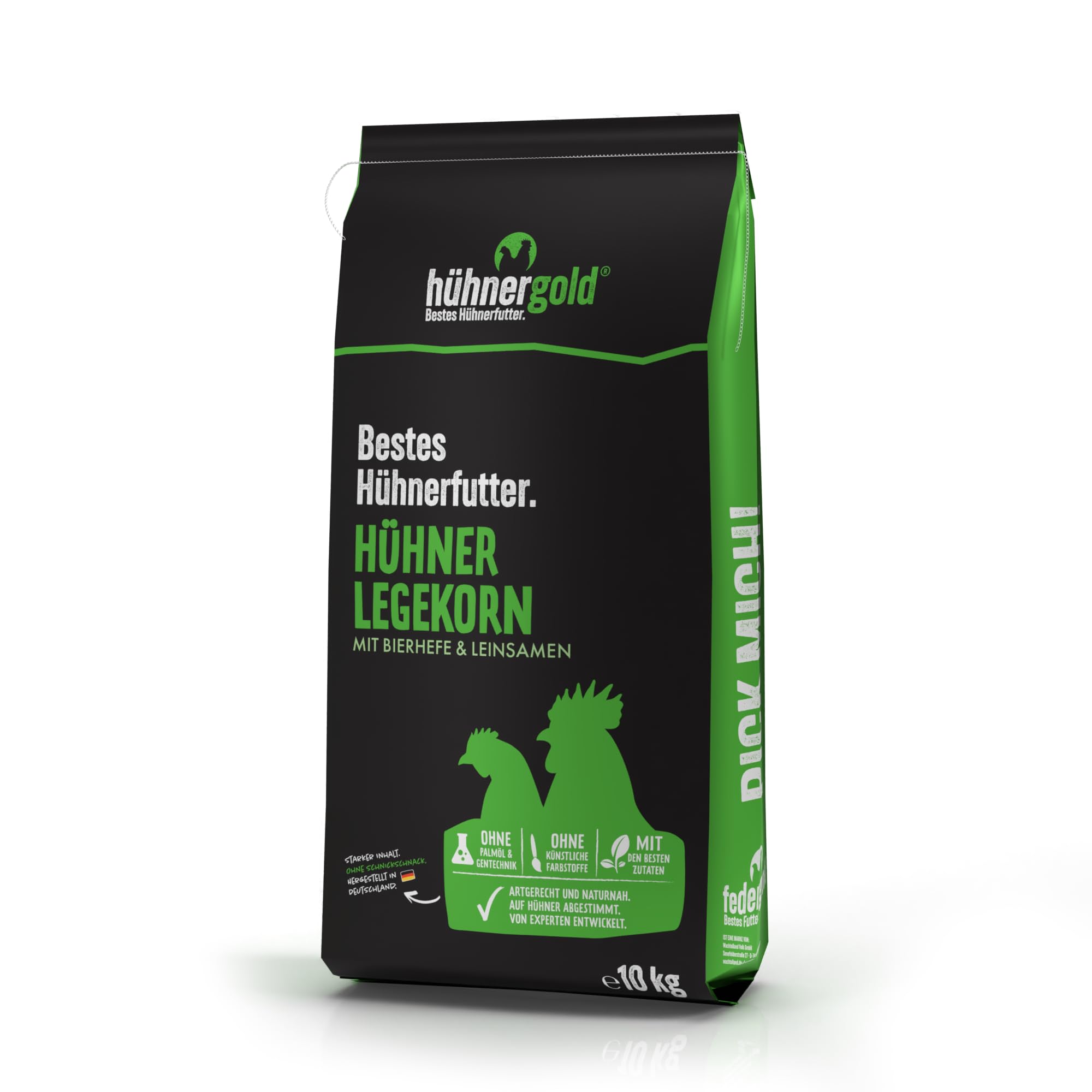 hühnergold Legekorn 10kg Alleinfutter für Hühner | Geflügelfutter für Legehennen – unterstützt Eierschalen, Leistung & Vitalität mit naturnaher Rezeptur ohne Gentechnik