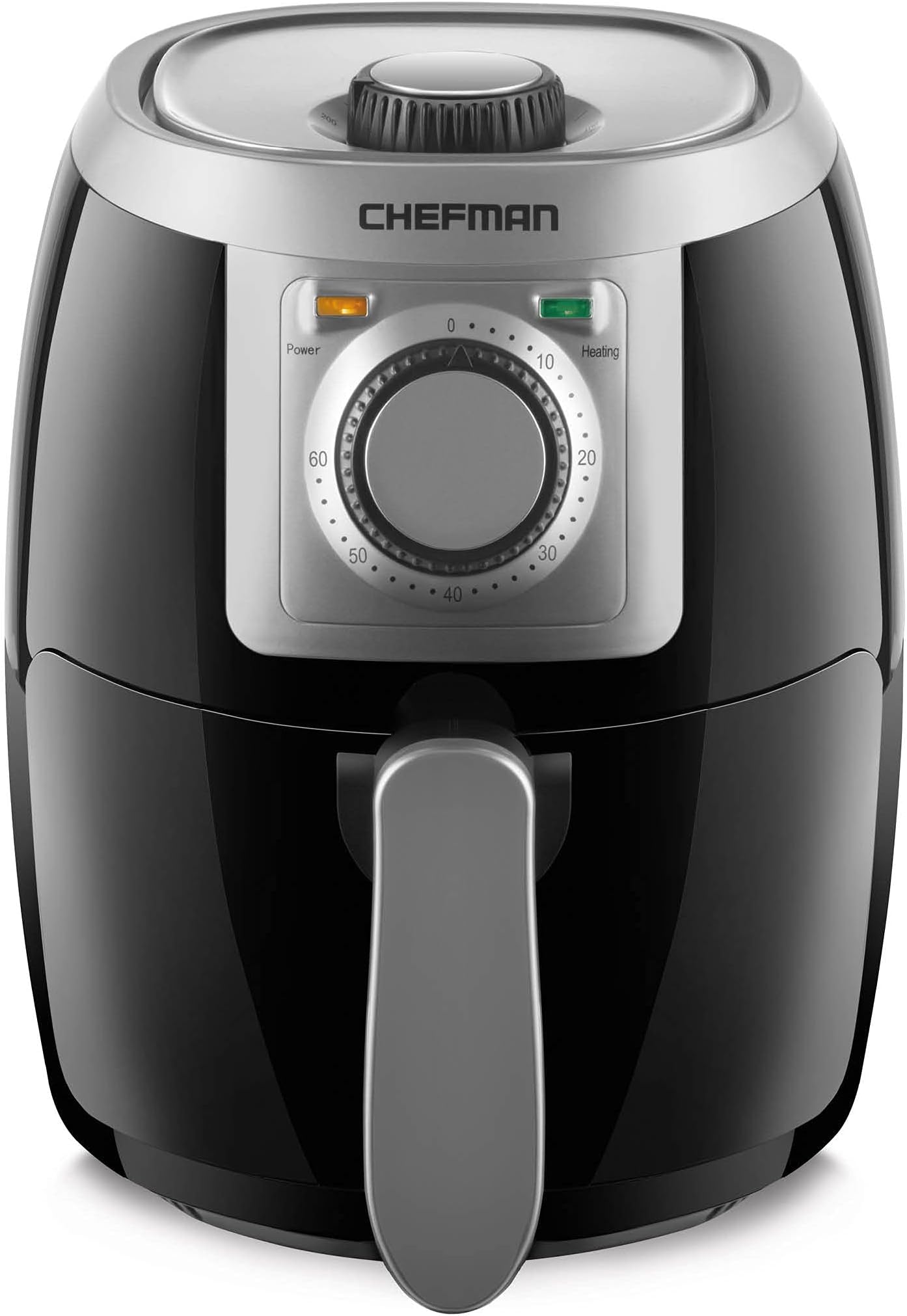 Chefman Small, Compact Air Fryer Healthy Cooking, 2 Qt, Nonstick, User Friendly and Adjustable Temperature Control w/ 60 Minute Timer & Auto Shutoff, Dishwasher Safe Basket, BPA-Free, Black