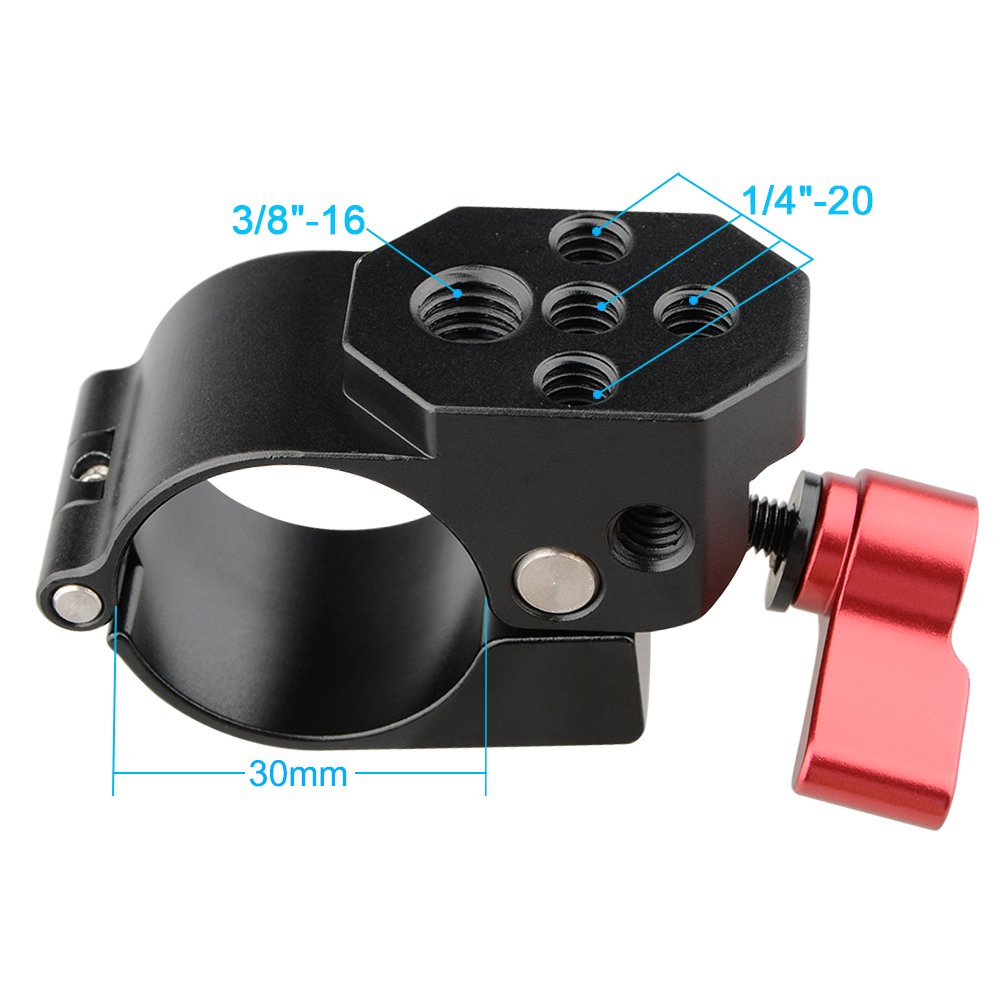 CAMVATE 30 mm monitormontagestangklem voor DJI Ronin en vrij MOVI Pro- stabilisatoren (rood