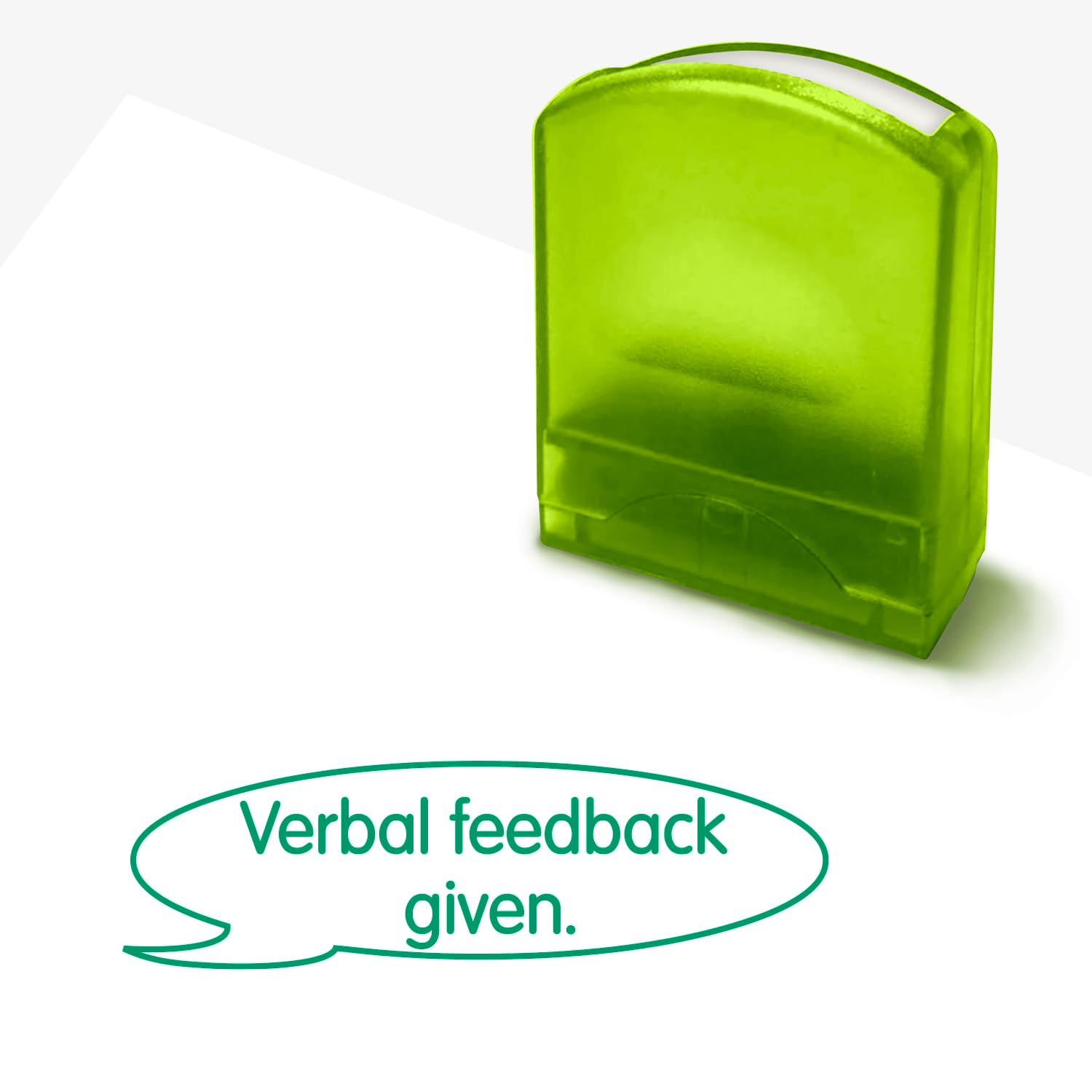 Verbal Feedback Given Pre Inked School Teachers Marking Stamper Stamp 33mm x 9mm Primary Teaching Services (Green)