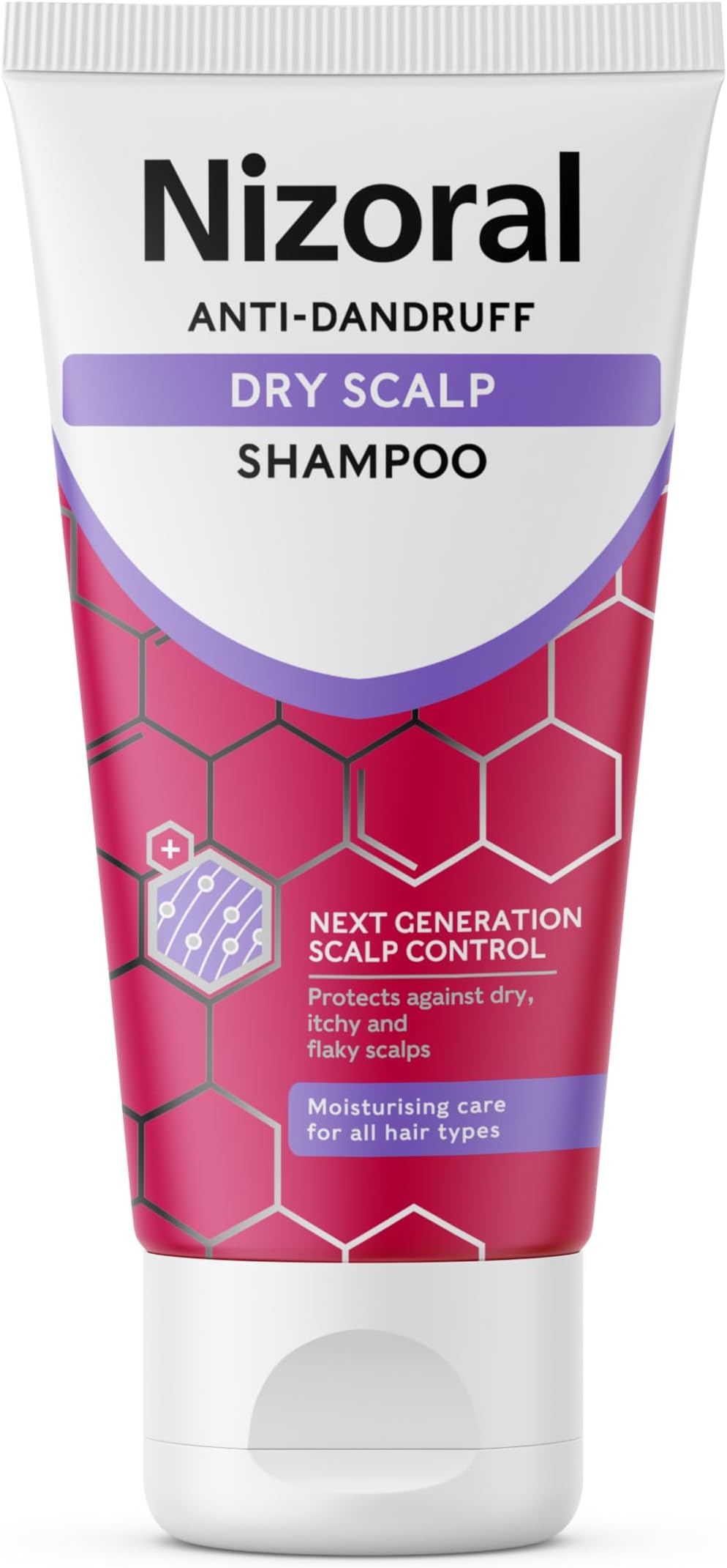 Nizoral Scalp Soothing Dry & Eczema Prone Shampoo, 24HR soothing care, Next generation dry scalp relief, Moisturising care for all hair types (200ml, Pack of 1)