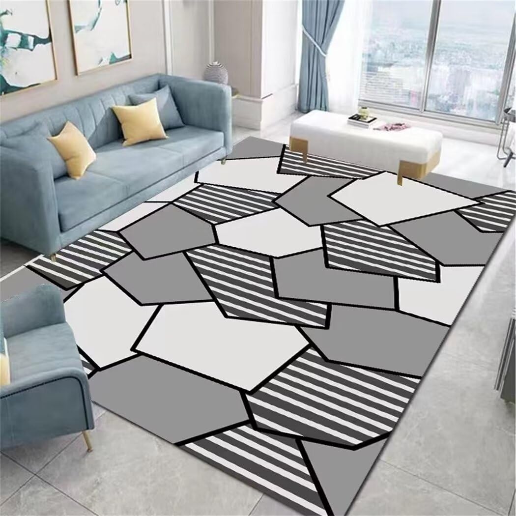 Tapis de salon pas cher gris 80x160cm lavable et moderne pour bébé