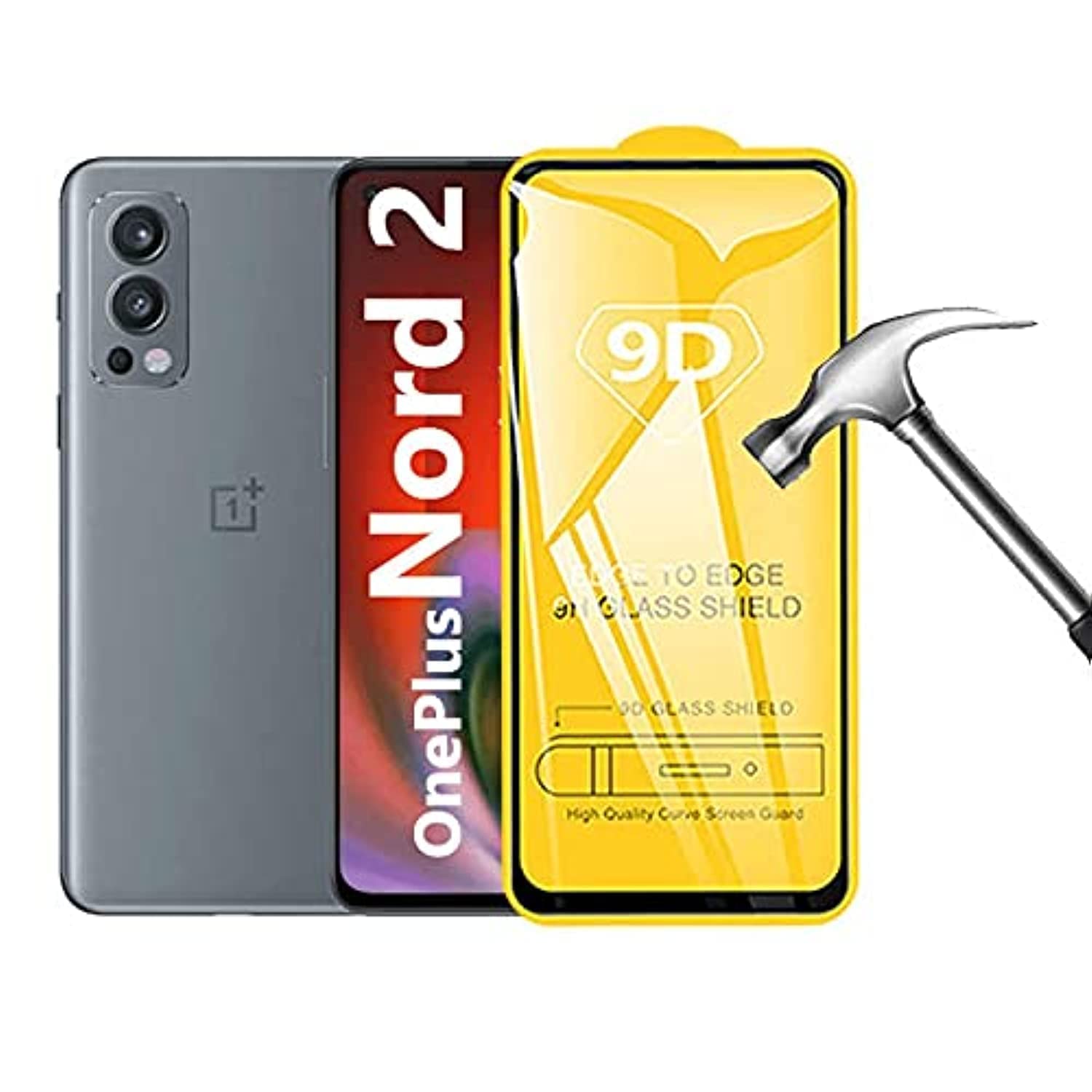 Tempered Glass For Oneplus Nord 2 Glass Protective 9D Film One Plus Full Cover Screen Protector Compatible with Oneplus OnePlus Nord CE 5G / Nord 2 5G / Nord N20 5G