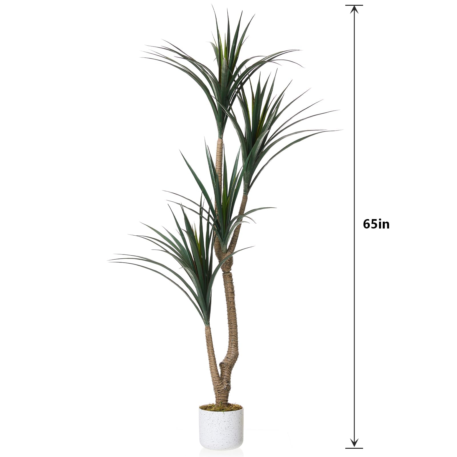 GarveeHome Albero di drago artificiale, altezza 165 cm, grande, artificiale Dracaena Marginata, con vaso, piante artificiali tropicali, per casa, ufficio, interni ed esterni, regalo di inaugurazione