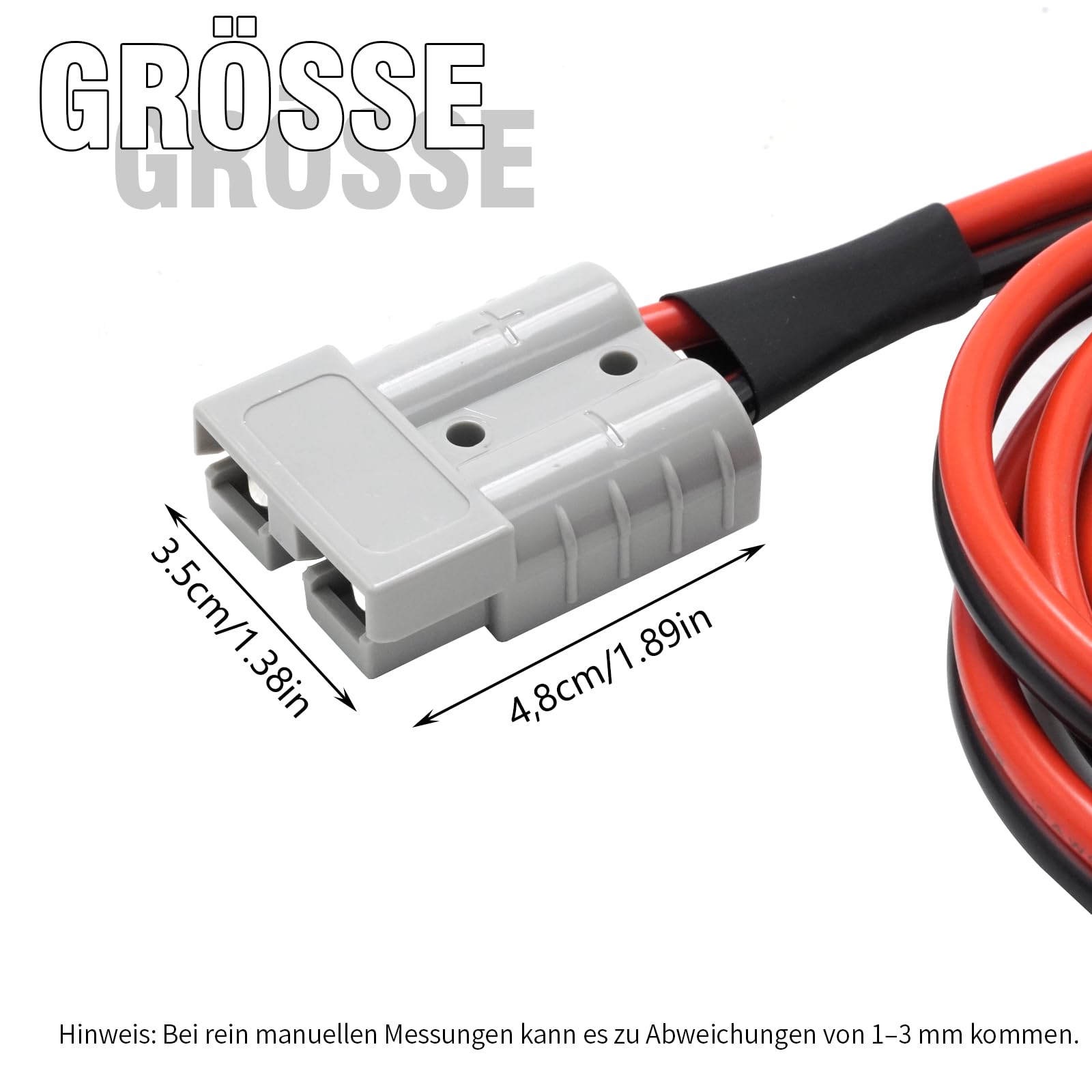 Hoypeyfiy Anderson Stecker Set mit 3m 10AWG Kabel, 50A Schnellverbinder für Lithium Batterie, Solar, Audio, Extra Reichweite für Ihre Anwendung (3 m)