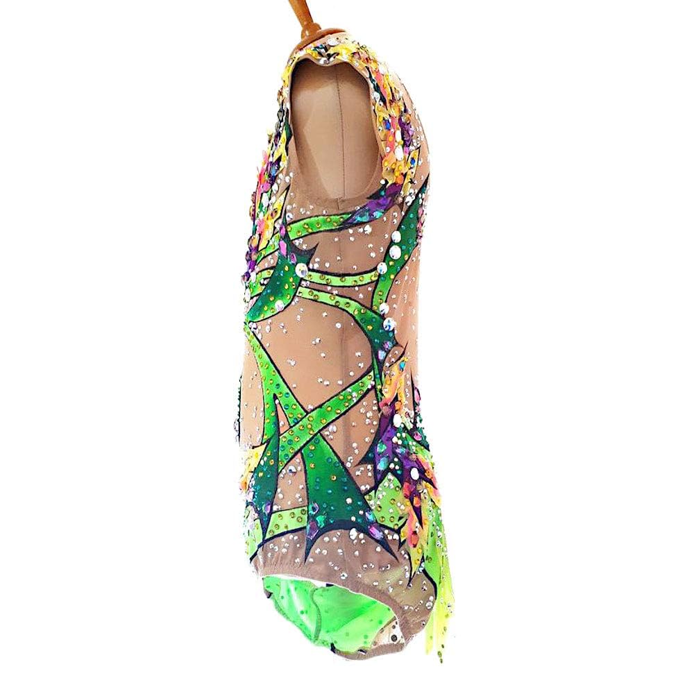 新体操レオタード　競技用　大会用　グリーン　緑 新体操 競技用 レオタード OS-0835