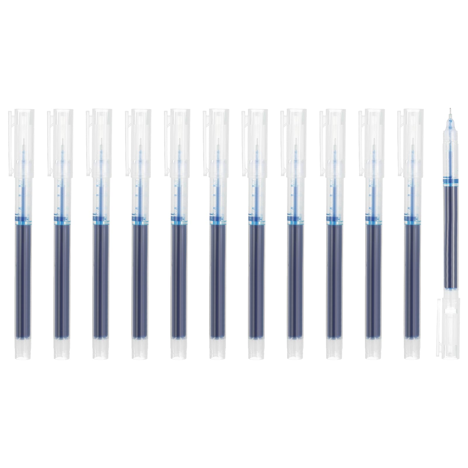PATIKIL 12Pcs Colored Gel Ink Pens, 0.5mm Extra Fine Point Smooth Writing Japanese Quick Drying Liquid Ink Rollerball Pens for Office Stationery Classroom Teachers, Sky Blue