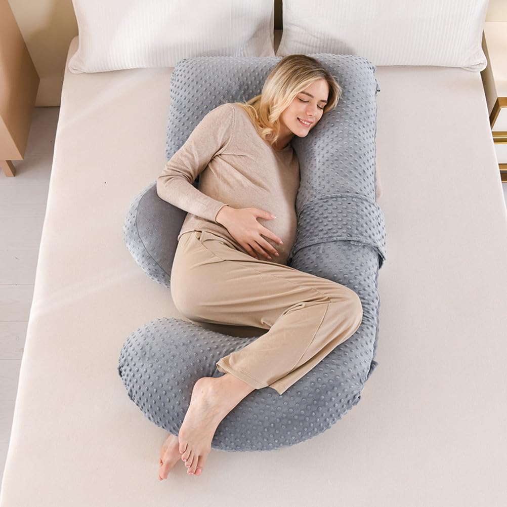 Pregnancy Pillow, G Shaped Full Body Pillow, Nursing, Support and Maternity Pillows for Pregnant Women Comfortable Full Body Pregnancy Pillows with Removable Cover,Gray