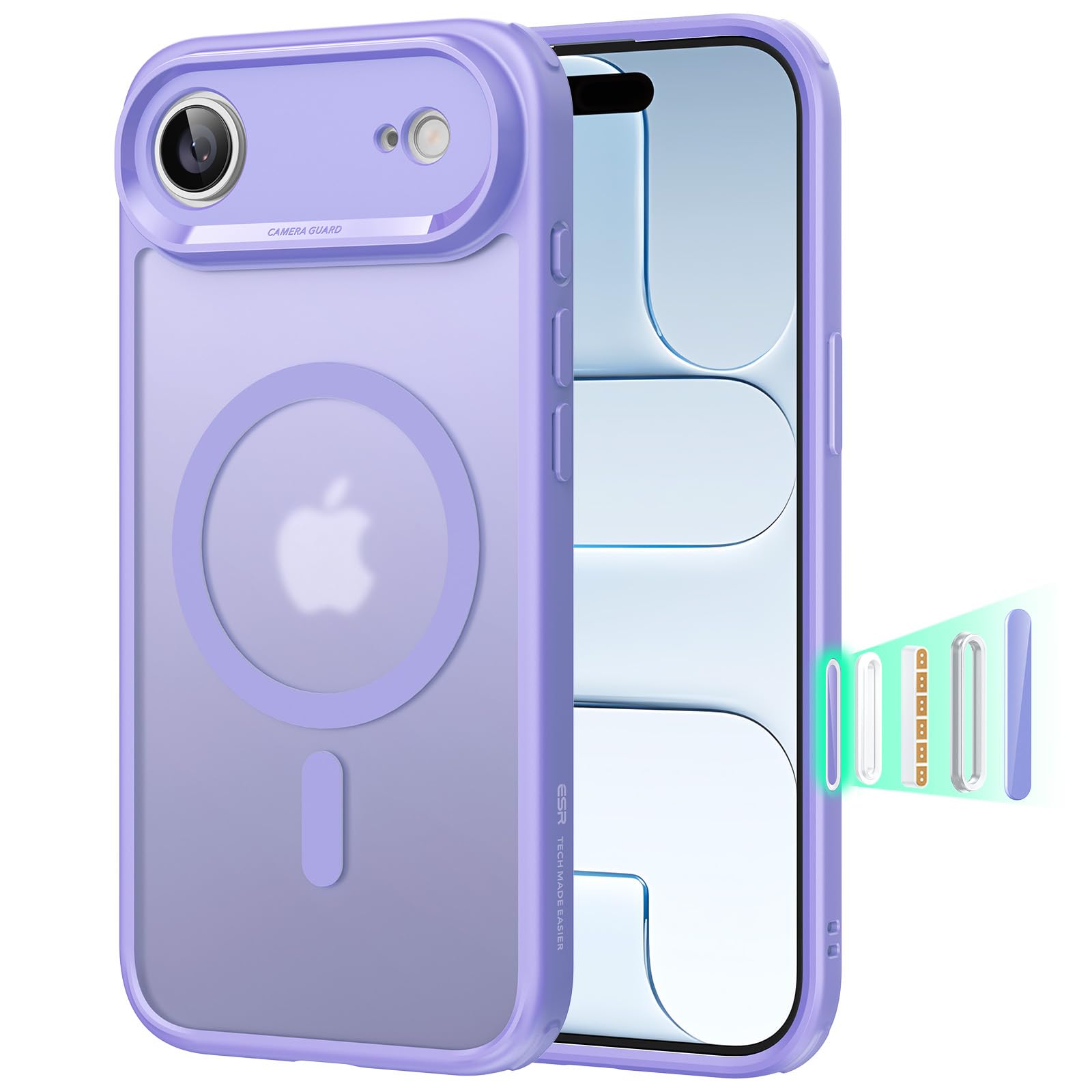 ESR Funda para iPhone 15, Compatible MagSafe, Protección Grado Militar a Prueba Golpes, Funda Magnética para iPhone 15, Funda Híbrida Classic (HaloLock), Transparente — view 100