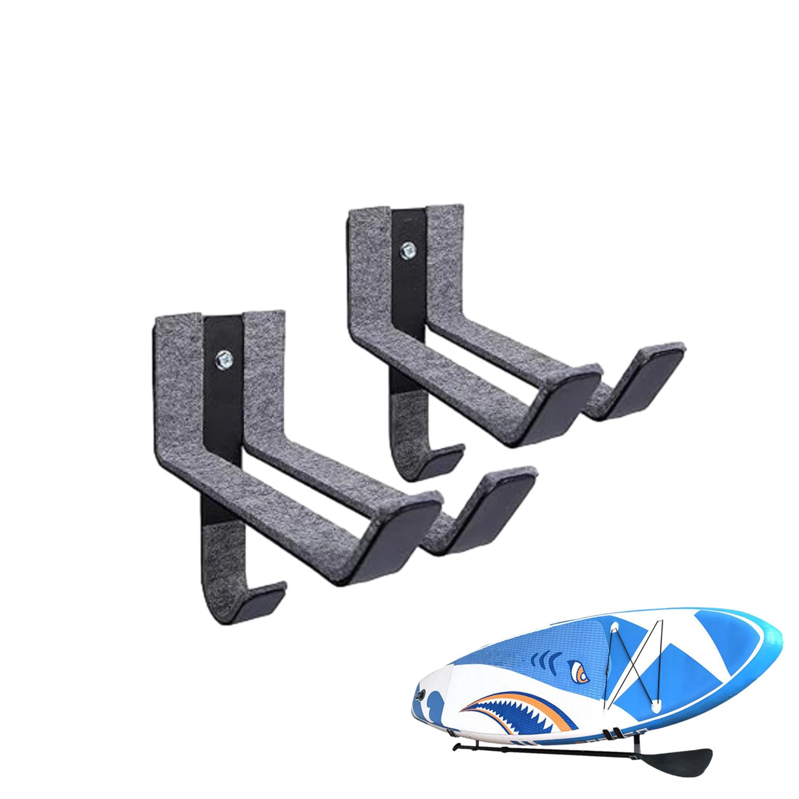 Surfboard Wall Hanger - Surfboard Storage Rack, Surfboard Wall Mount, Vertical Surfboard Hanger, Surfboard Display Hanger | Wall-Mounted Surfboard Rack, Heavy-Duty Surfboard Hanger for Home