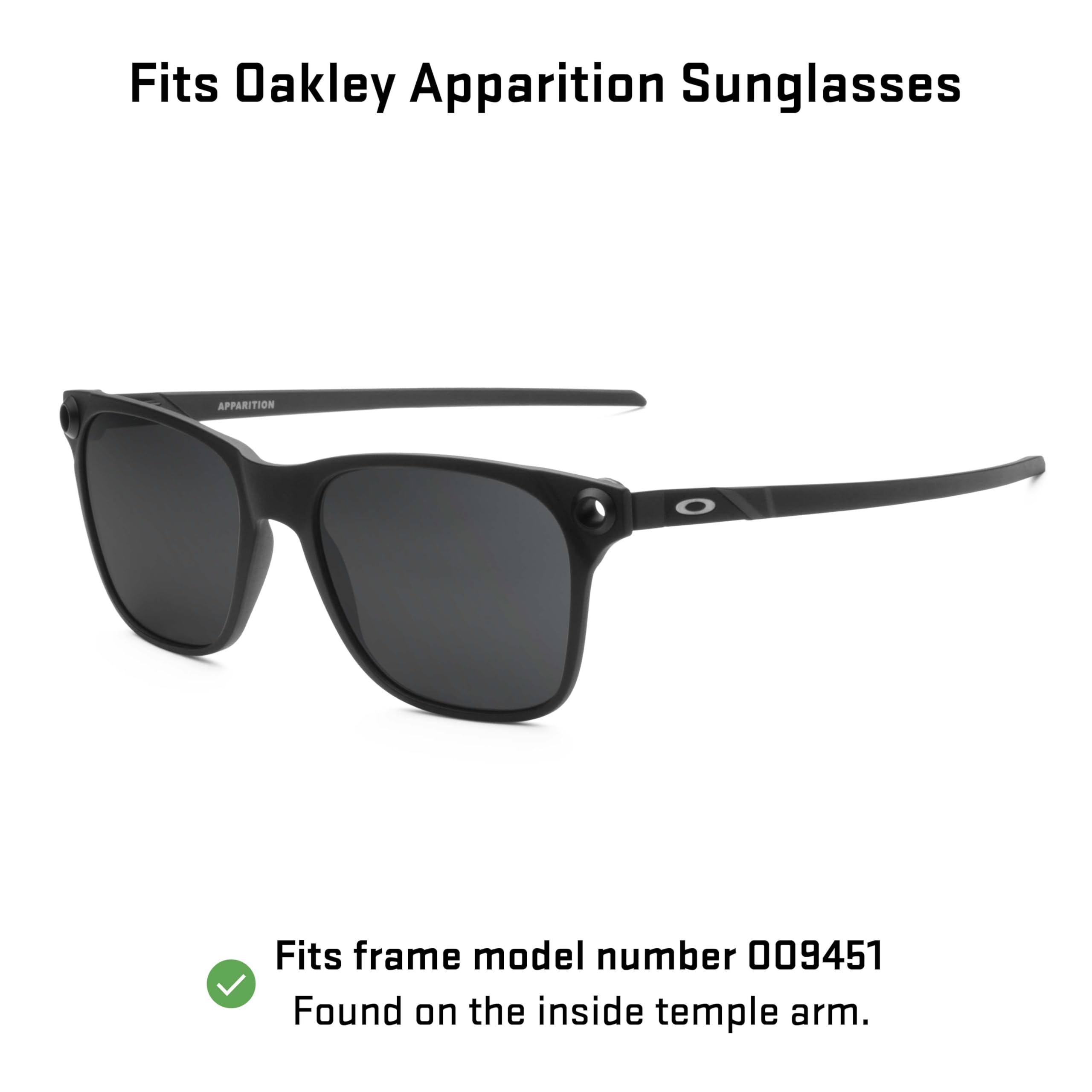 Revant Replacement Lenses for Oakley Apparition sunglasses, UV Protection, Anti-Scratch and Impact Resistant, Non-Polarized Gray Green