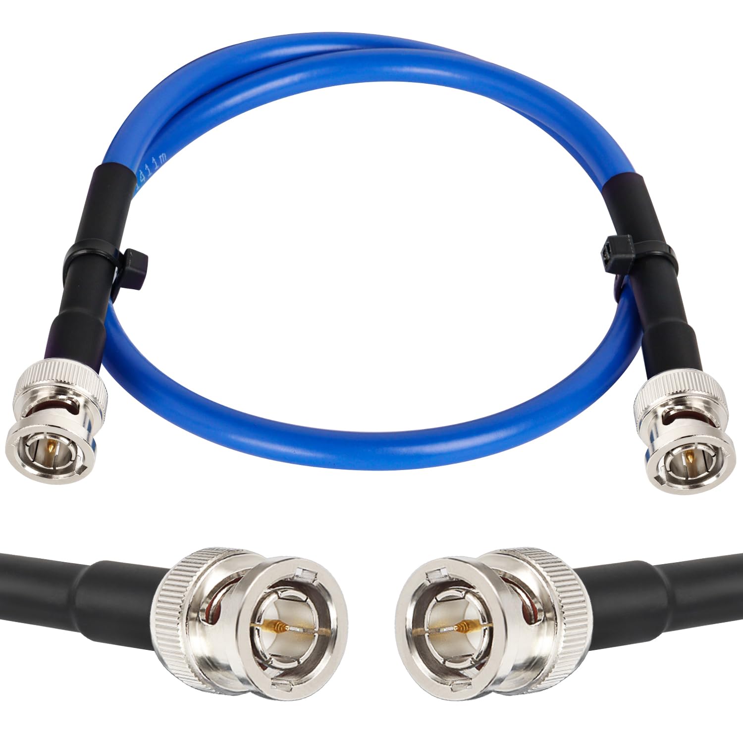 XRDS -RF 12G SDI Cable 2FT, SDI Video Cables 3G/6G/12G 75ohm BNC Male Cable Supports HD-SDI/3G/6G-SDI/4K/8K for Video Security Camera Converter