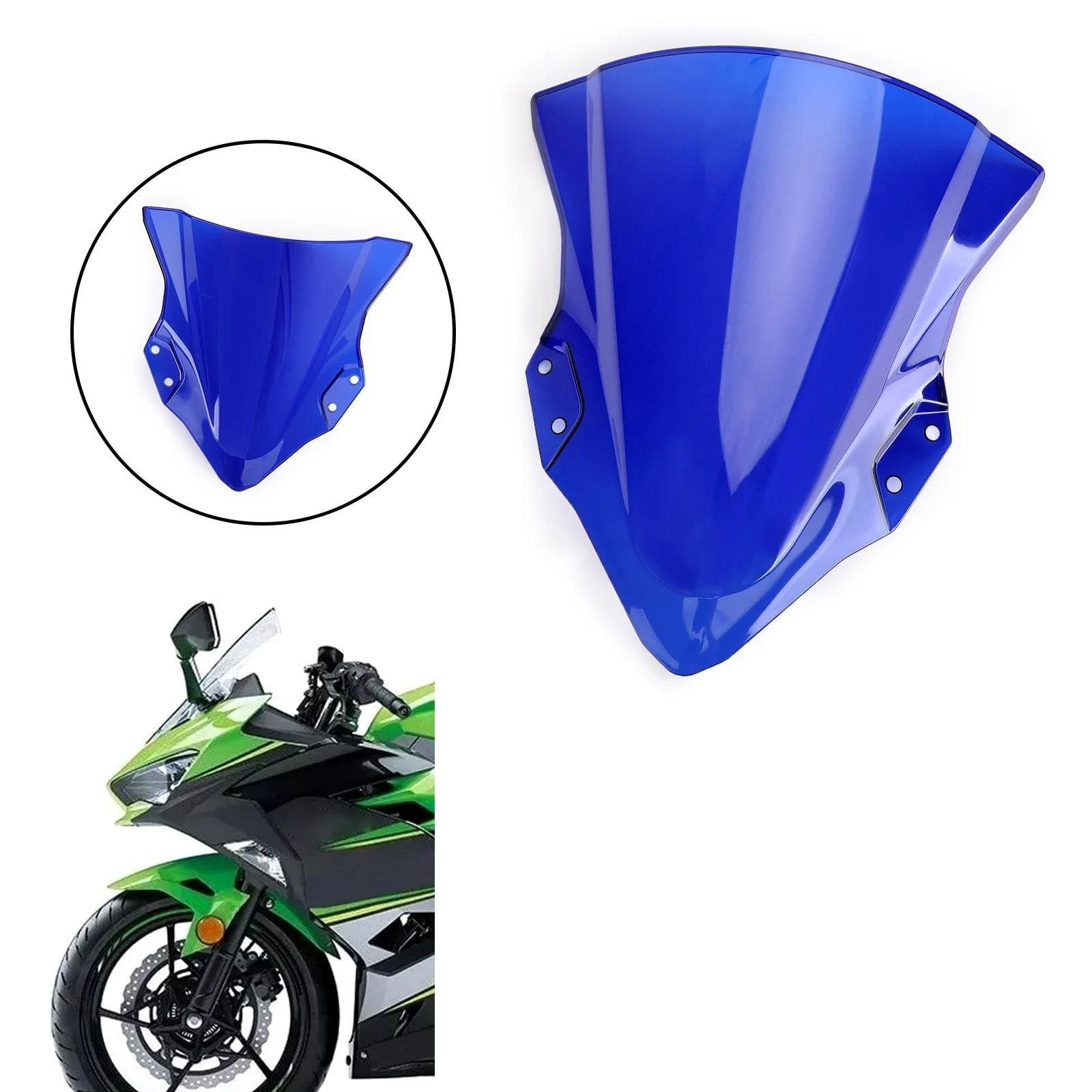 Visière De Carénage Pare-Brise pour Moto pour Kawasaki pour Ninja 250/400 (2018-2024) Déflecteur De Vent, Bulle Et Spoiler Moto Bulle(Fumée)