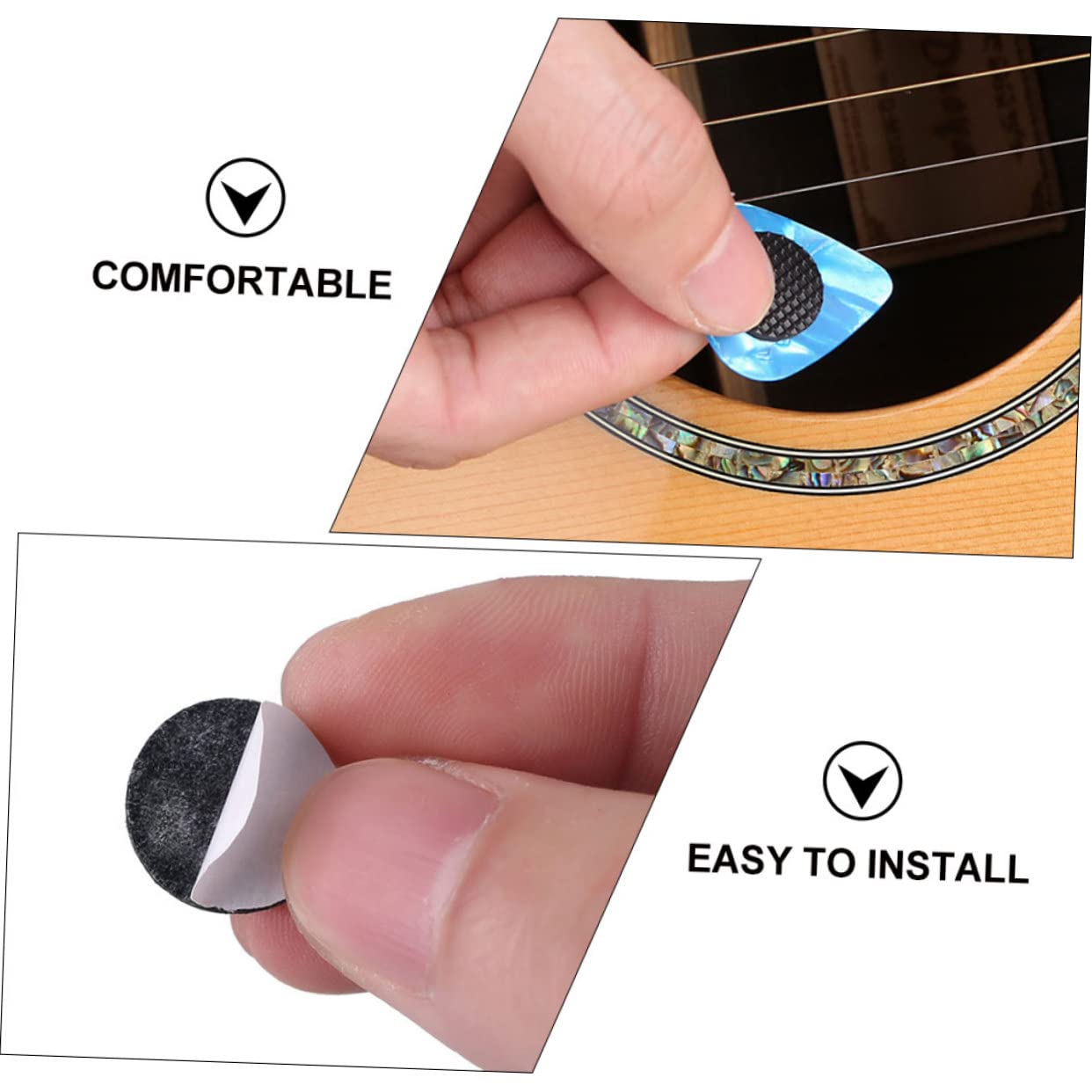 120piezas Agarre De Goma Autoadhesiva Para Púas De Guitarra Accesorios Prácticos Para El Control Conciertos y Prácticas