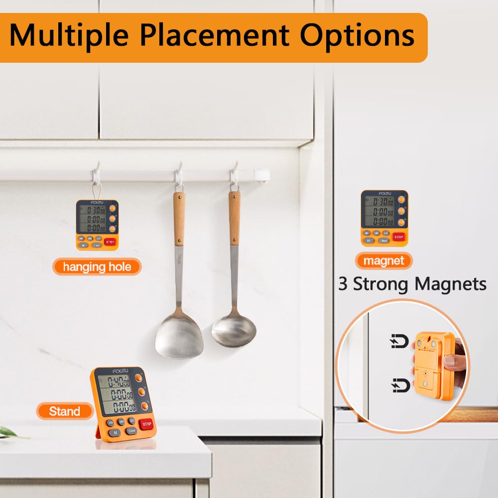 Snapklik.com : FCXJTU Digital Dual Triple Kitchen Timer, 3-Channel ...
