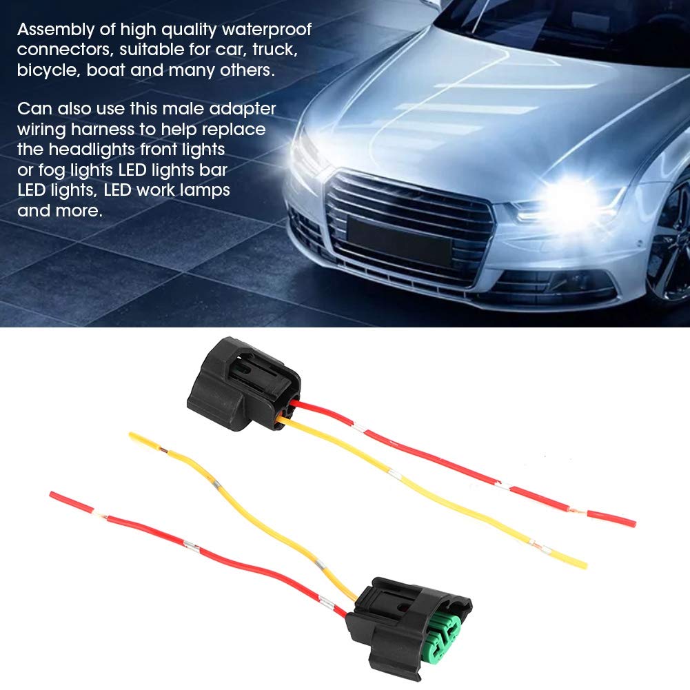 Presa per cablaggio adattatore femmina, 2 pezzi Auto moto Presa per cablaggio adattatore femmina Base portalampada Lampadina Connettore cavo femmina per H8 H9 H11