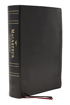 NASB, MacArthur Study Bible, Black Genuine Leather, Thumb Indexed, 1995 Text, Comfort Print Unleashing Gods Truth One Verse at a Time Holy Bible, New American Standard Bible