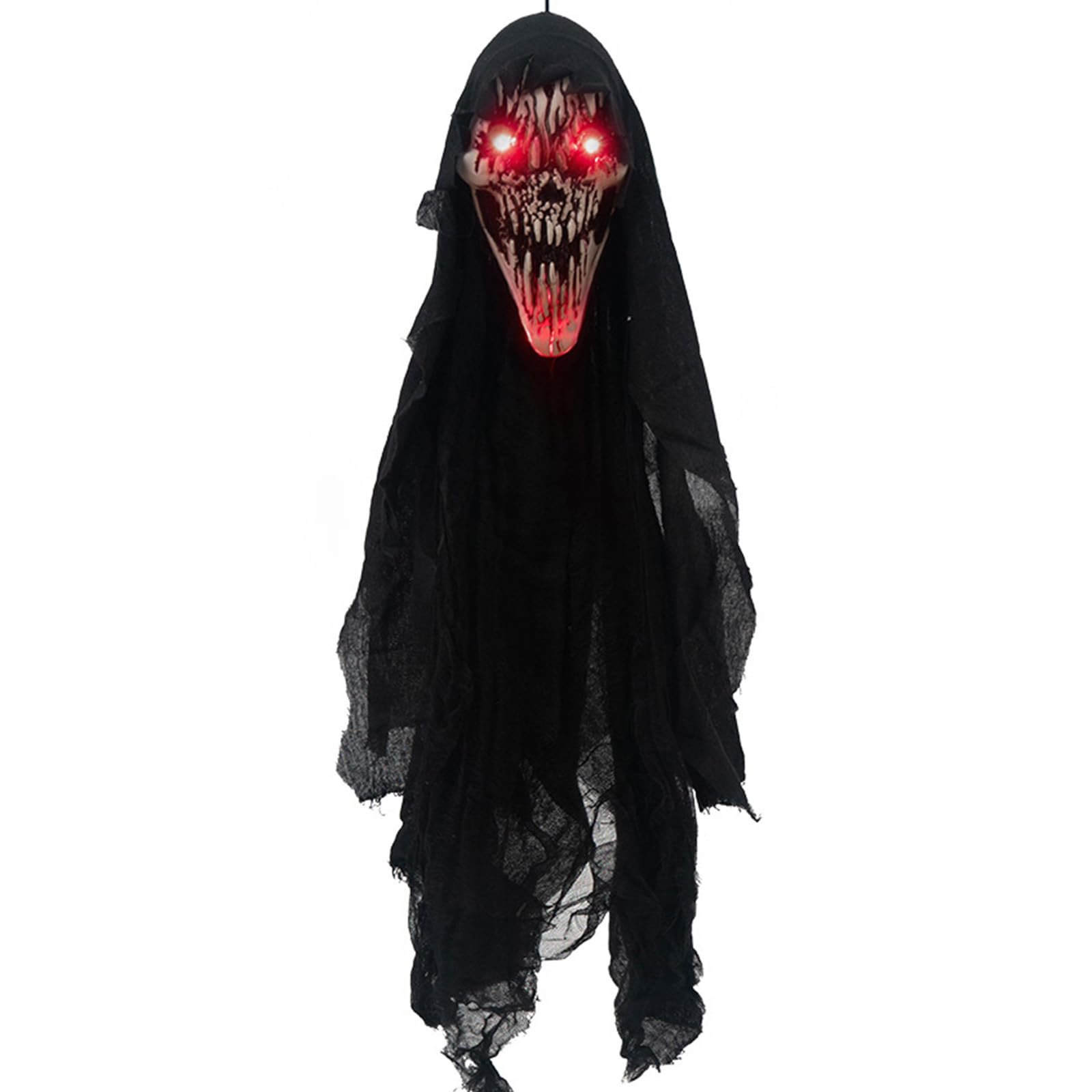 Decorazione sospesa con Teschio Halloween, attivata dal Suono,