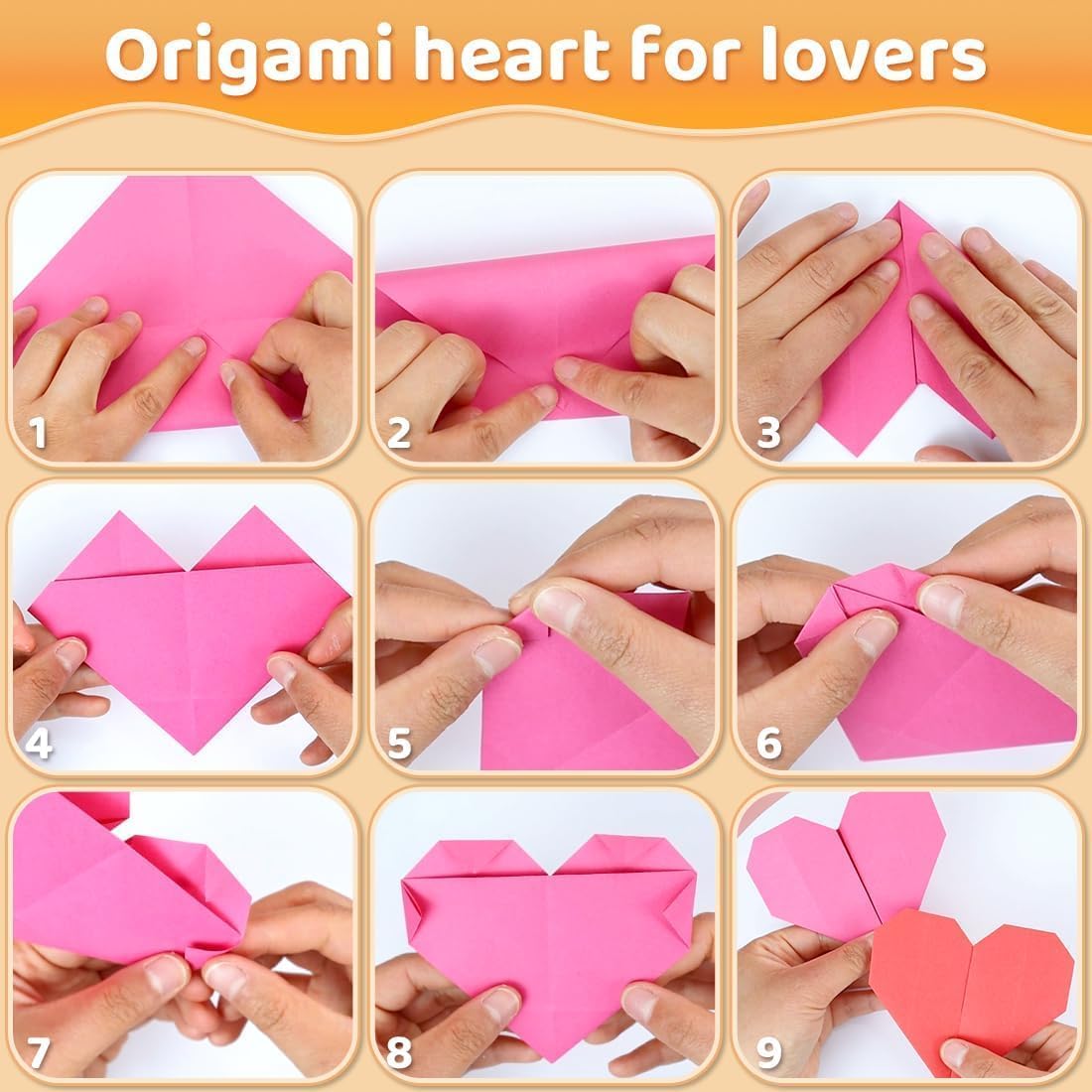 Praisebank Origami Paper (Multi-colored, 6 x 6 Inch /1000 Sheets), Origami Kit with Guide & Double Sided Color