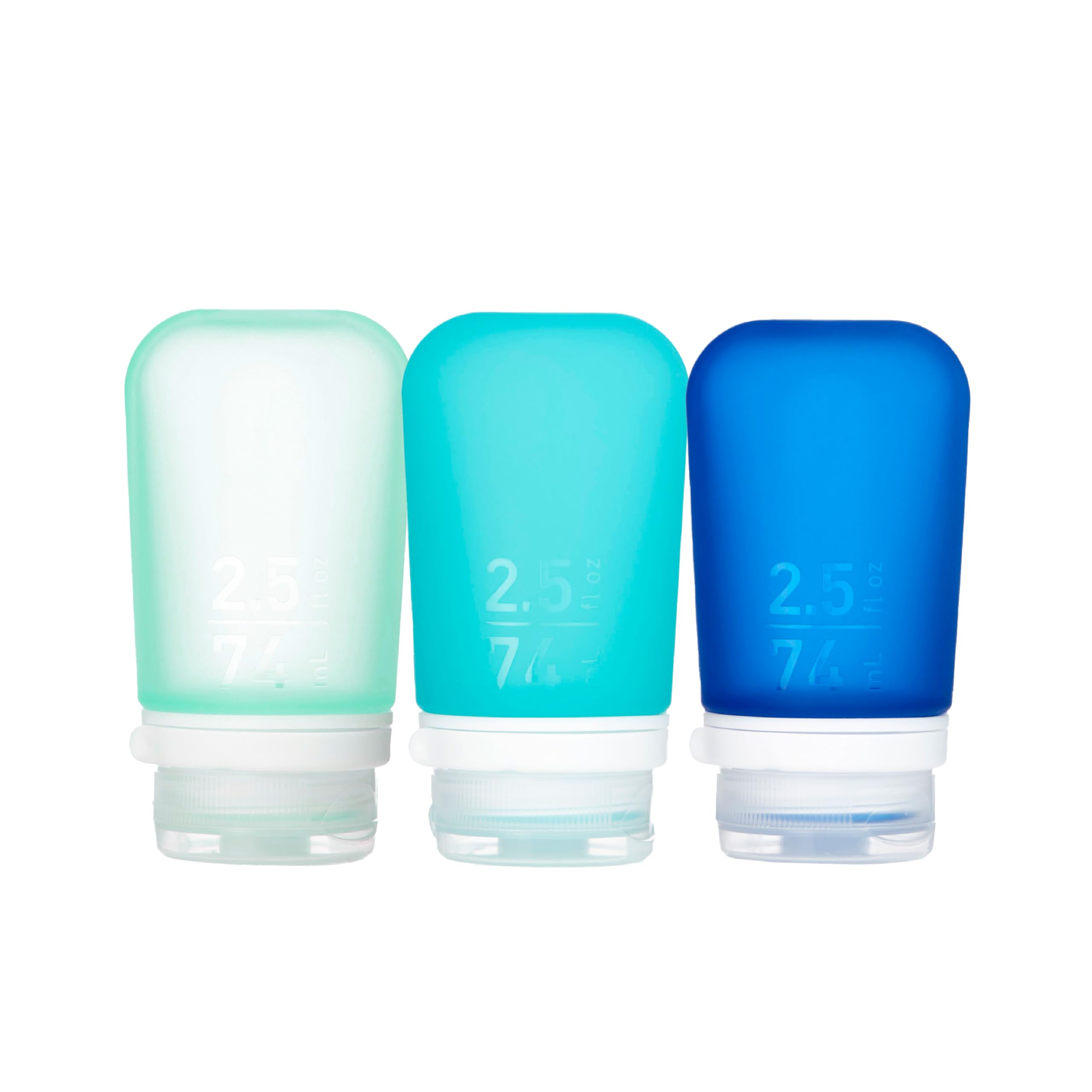 humangear GoToob+ 3-Pack, Medium (2.5 fl oz), Mint/Aqua/Teal