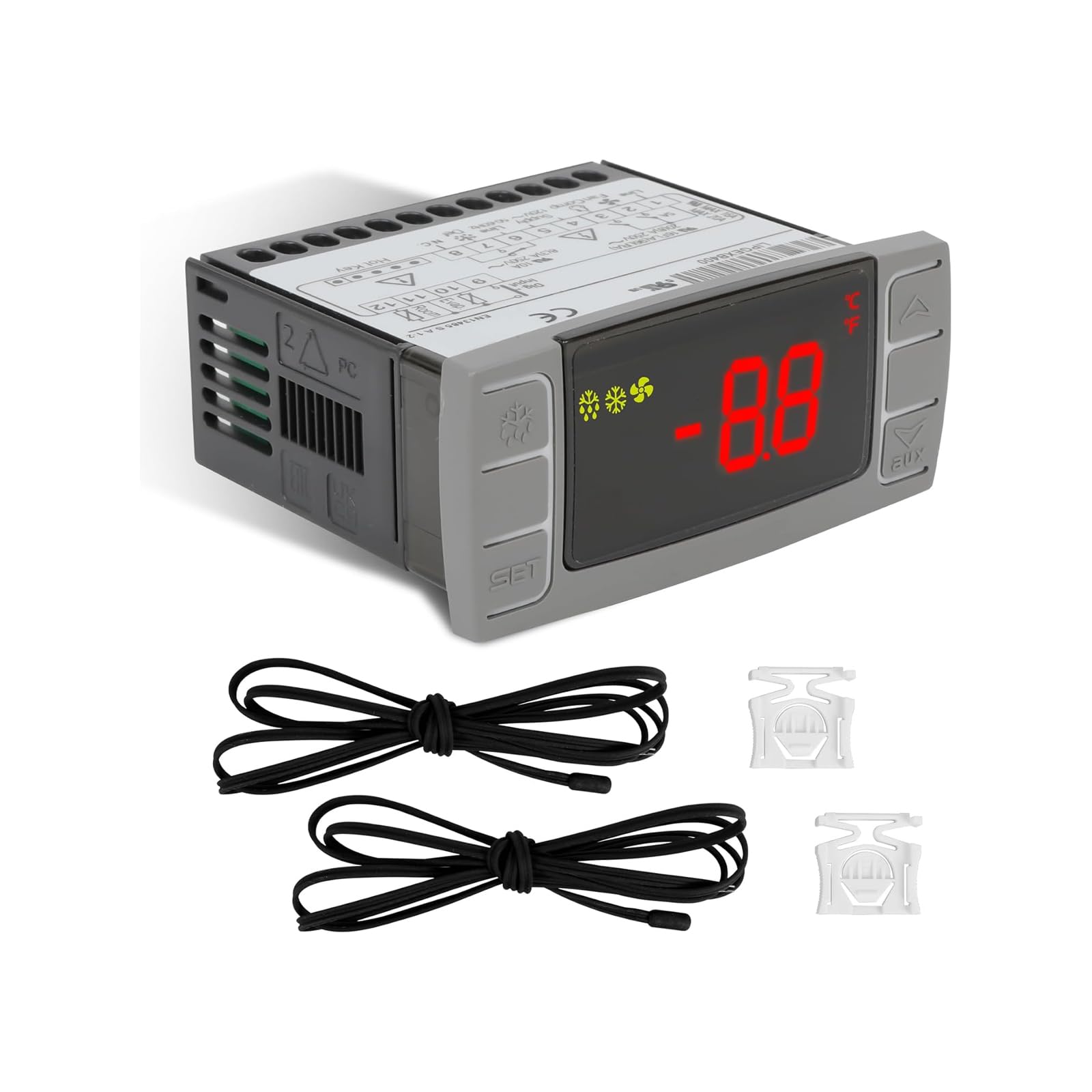 Double Probe Temperature Controller for Commercial Freezers Tiny Fridges with High Accuracy Sensors and Energy Efficient Design Double Probe Temperature Controller