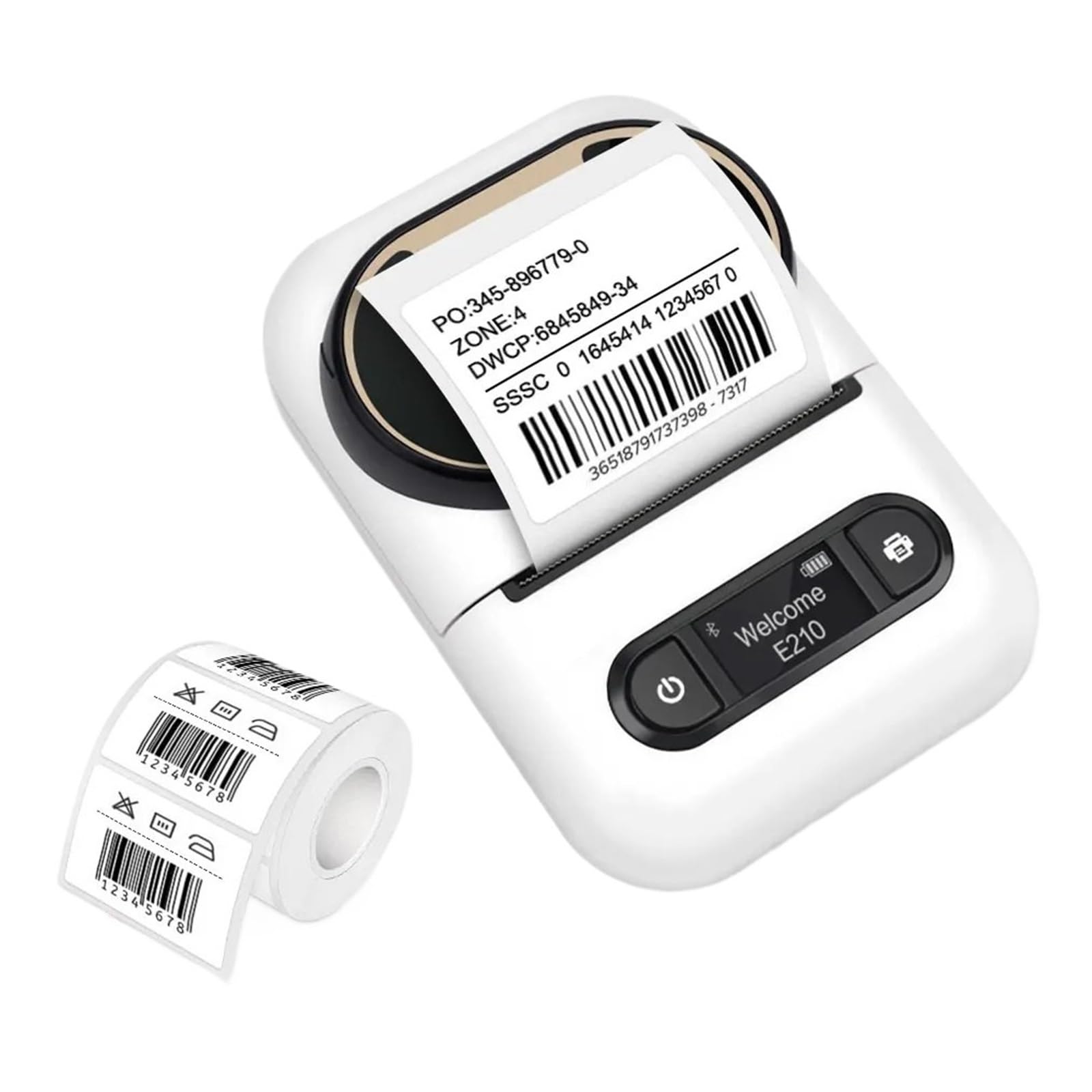 Termiczna Drukarka Etykiet Przenośna Mini Drukarka E210 Termiczna Drukarka Etykiet Drukarka Etykiet Samoprzylepna Drukarka Naklejek(White Printer)