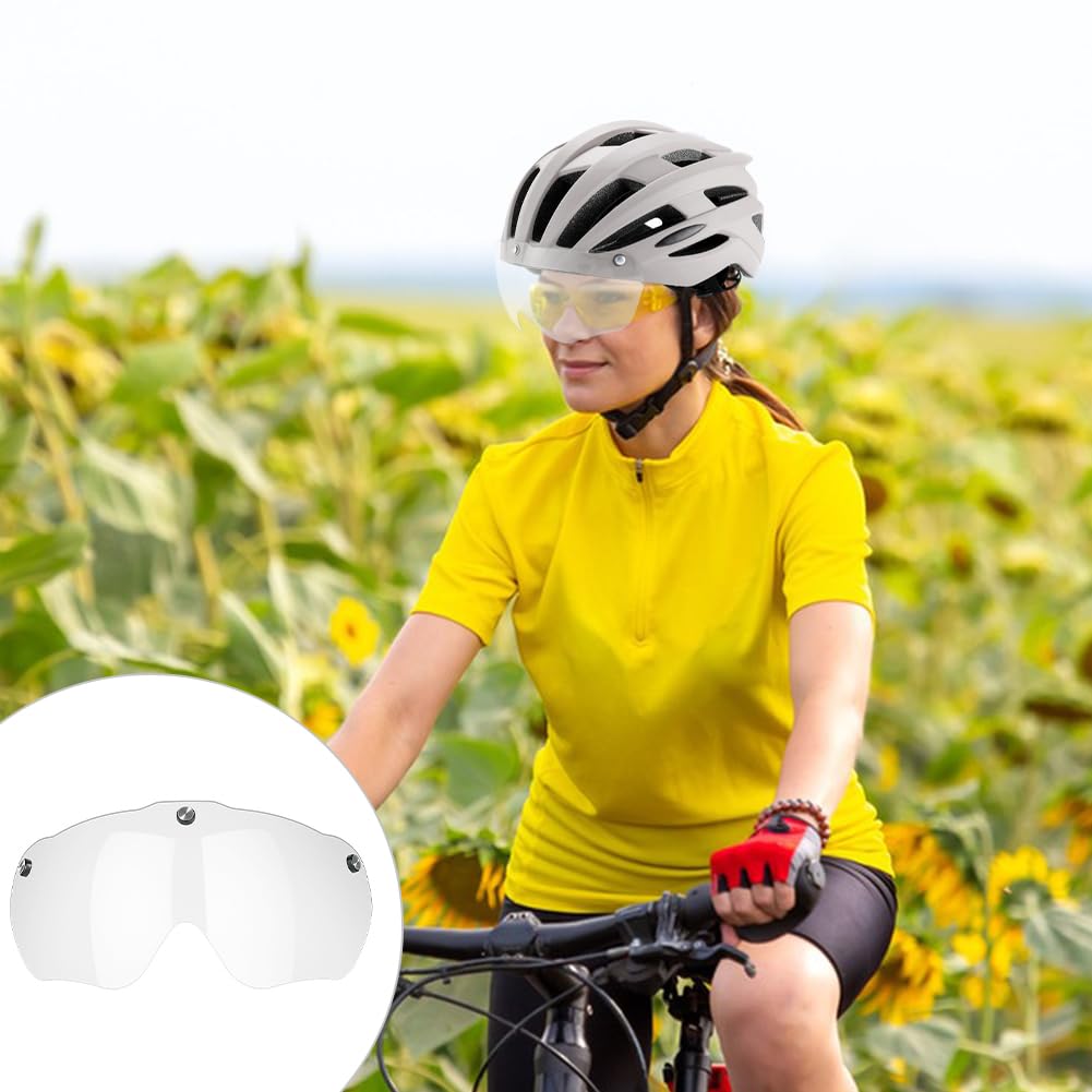 Cerioll Lunettes Magnétiques, Visière De Lunettes De Casque De Vélo Magnétique Détachable, Coupe-vent pour Casque de vélo Sport Sécurité Vélo(Le pôle est Négatif)
