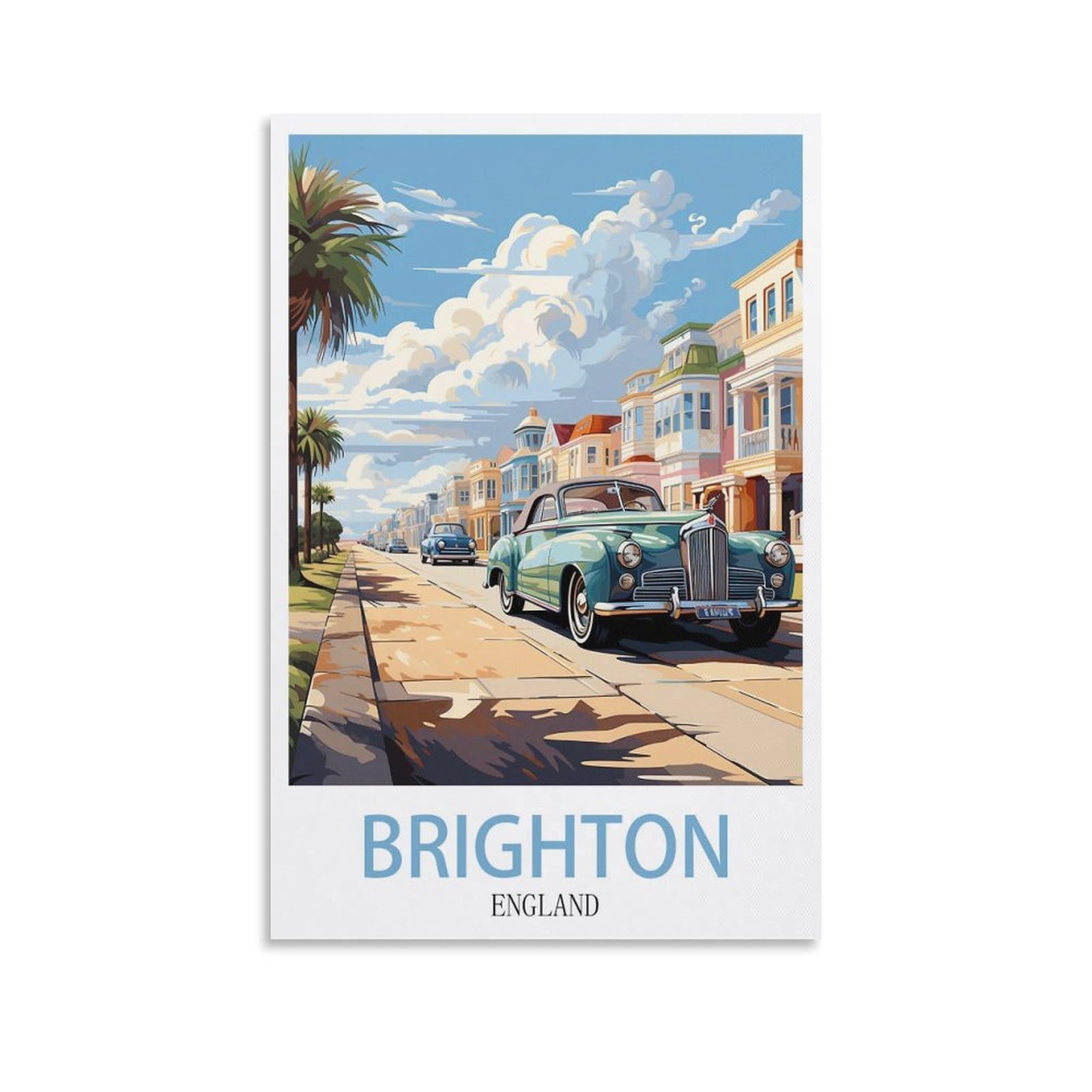 EZMLFA Diamond Painting Kits for Adults,Brighton England DIY Crystal Embroidery Gifts,Diamond Art Craft,for Living Room Home 40x40cm