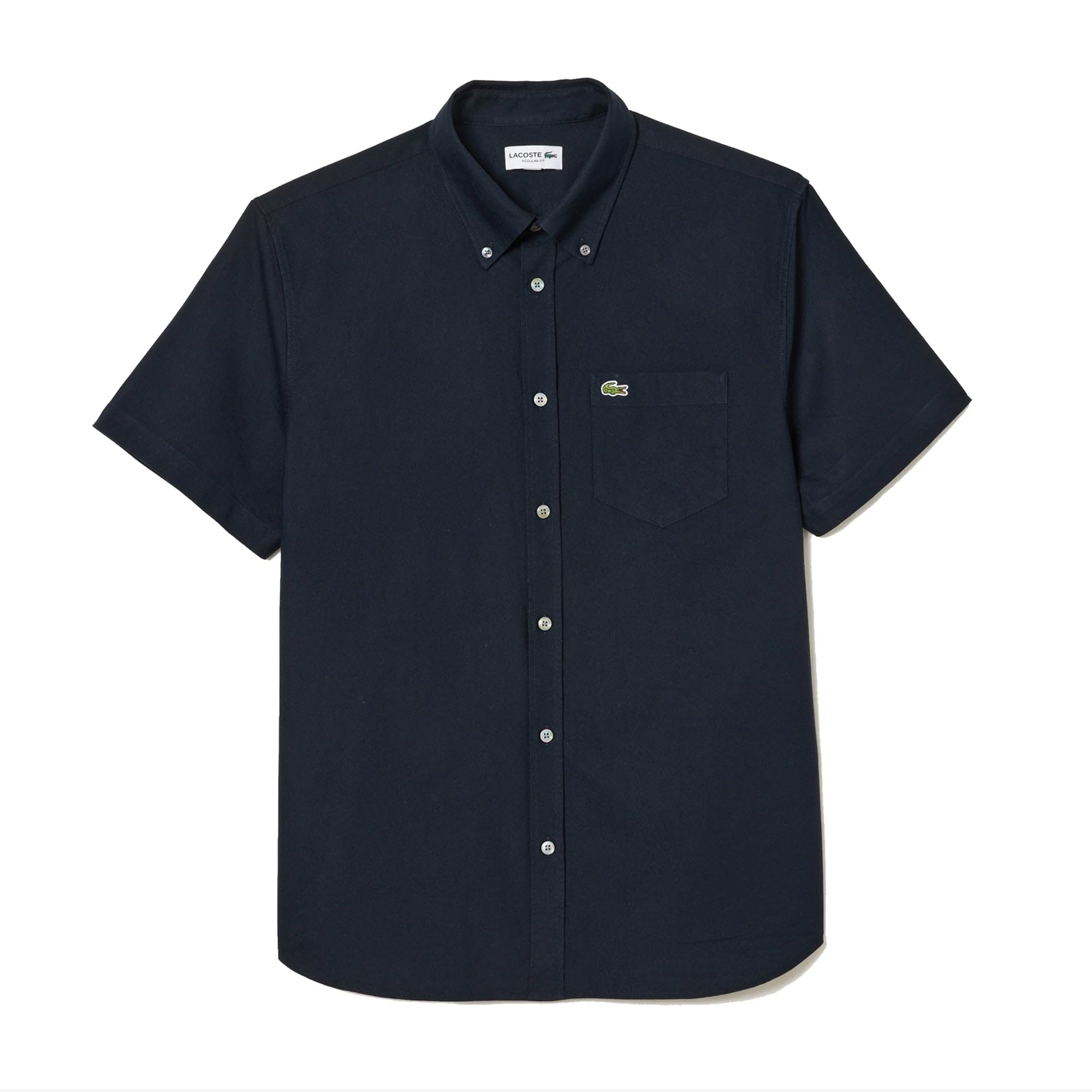 Lacoste Regular Fit Short Sleeved Oxford Shirt Navy Blue (UK, Alpha, M, Regular, Regular, Blue)
