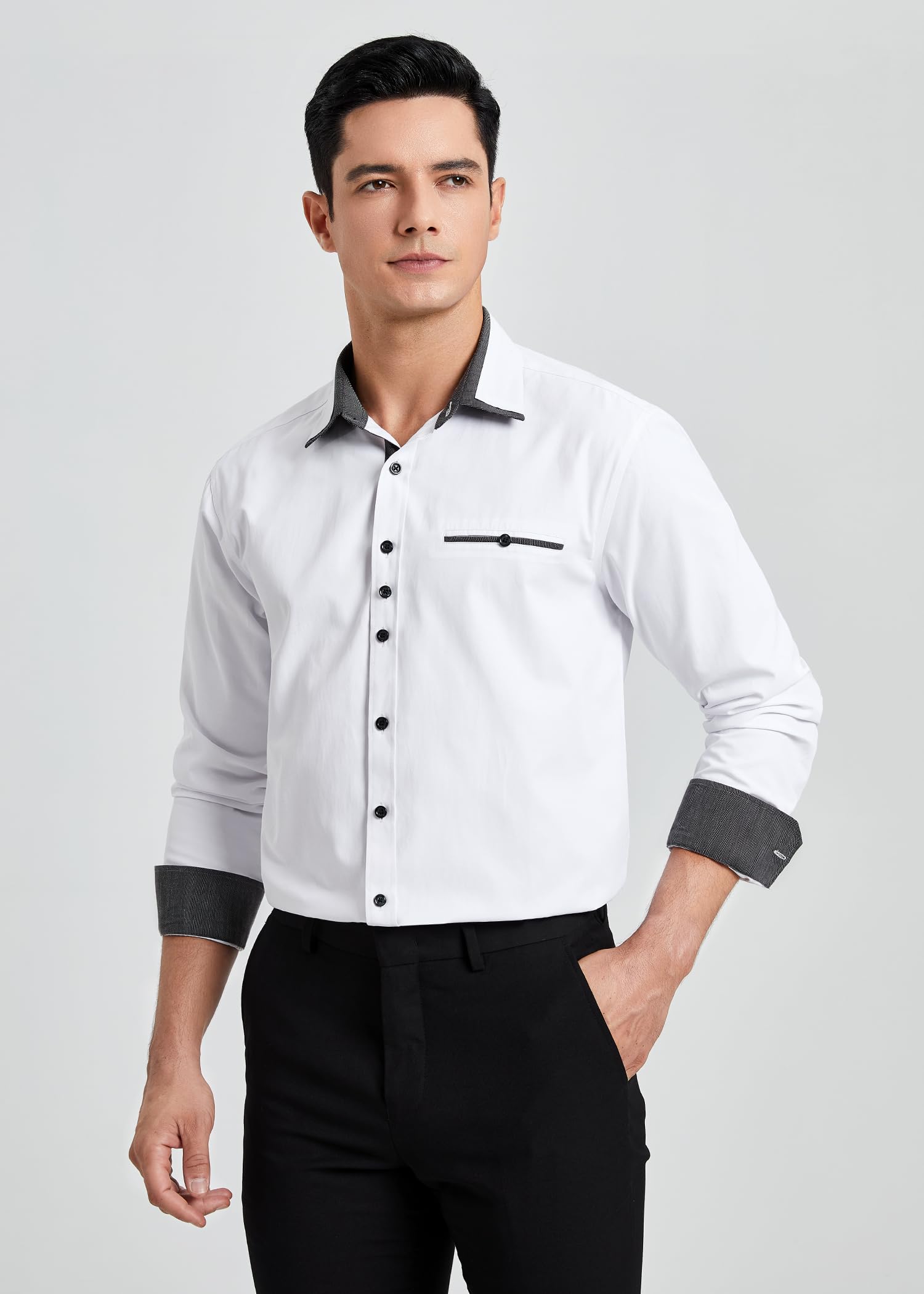 Enlision Chemises pour Hommes Habillées Manches Longues Chemise Casual Regular Fit Chemises