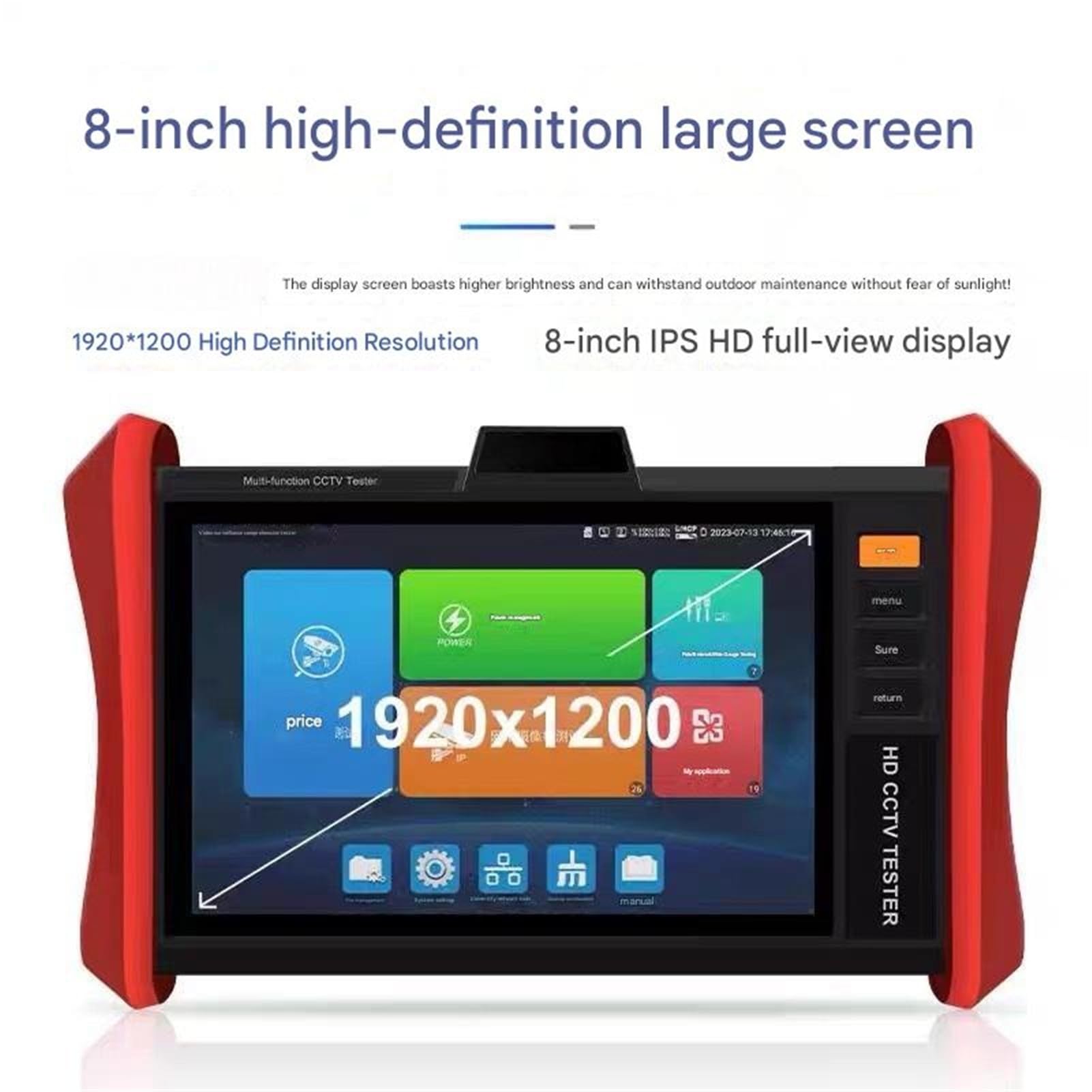 Tester per analizzatori CCTV Network Compute Project IPC-T80-LCR Tester di videosorveglianza for telecamere rete (HDMI+VGA) con touch screen/display LCD