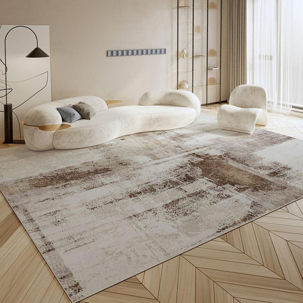 Tapis de salon grande surface pour habiller un sol froid et éviter les glissades en chambre