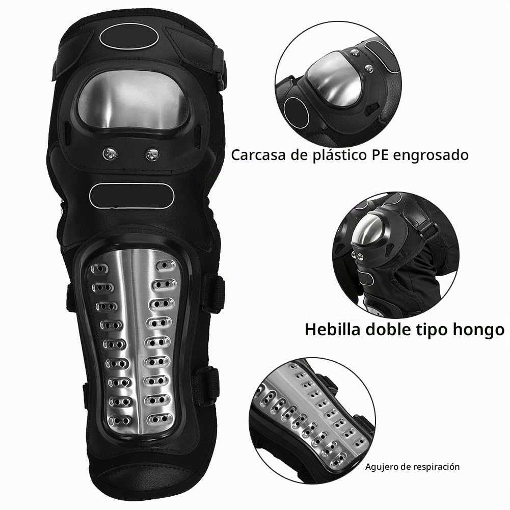 2 Unids Motocicleta Codo Protector,Protección de Motocross,Racing Rodilla Shin Guardias de Protección Equipo de Adultos,de aleación de acero inoxidable y EVA