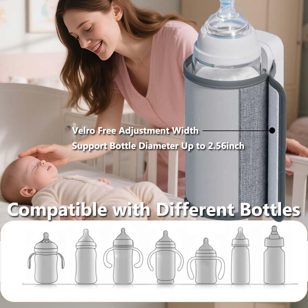 Chauffe-biberon portable pour voyage, réchauffement rapide avec affichage de la température à piles, réchauffement du lait pour l'extérieur