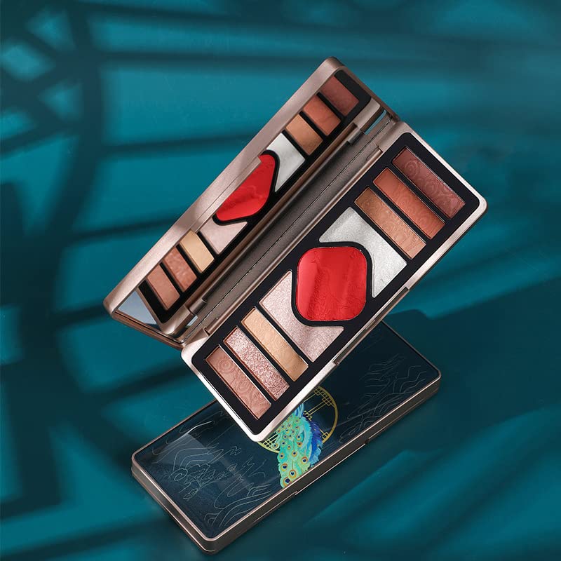 Miniatura 2 de Paleta de maquillaje de ojos, versión de alta calidad paleta de sombras de ojos de alivio de pavo real, estilo chino, sombra de ojos mate, juego de