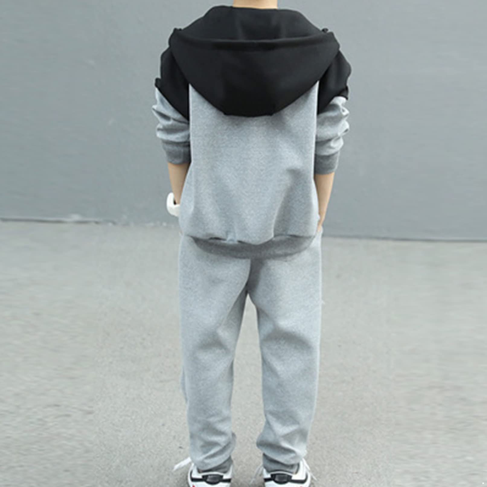 TiaoBug Chándal Niños Conjunto de Deportivos con Chaqueta de Deportivo con Capucha y Cremallera + Pantalones Largos Traje de Deportiva Primavera Otoño