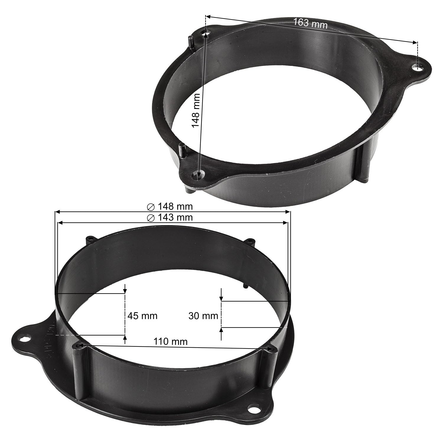 Image secondaire de tomzz Audio 2834-023 Anneaux de Haut-parleurs Adaptateurs Supports compatibles avec Mercedes Renault Citan Kangoo à partir de 20