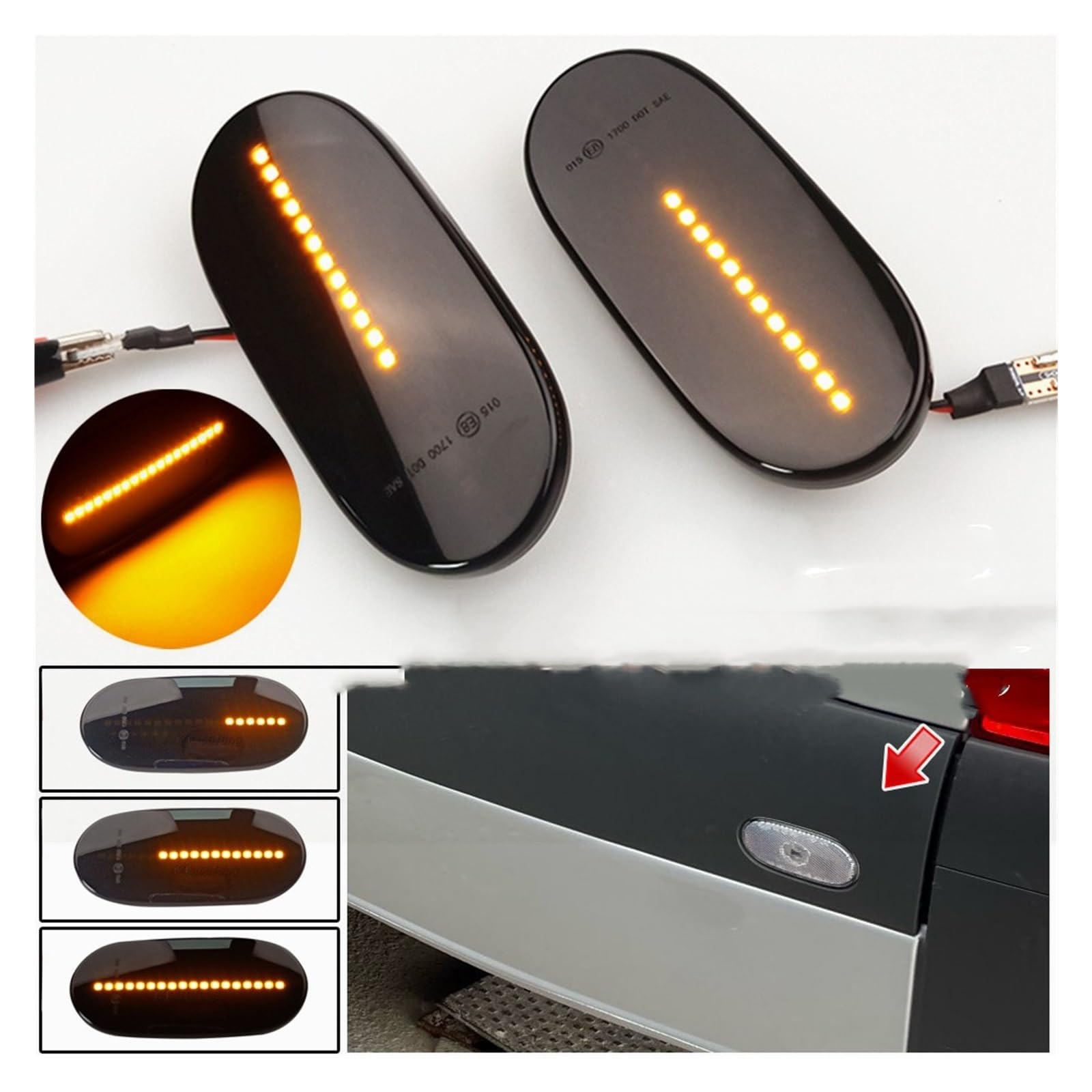 ウインカー 2 個の車のランプダイナミック LED サイドマーカー