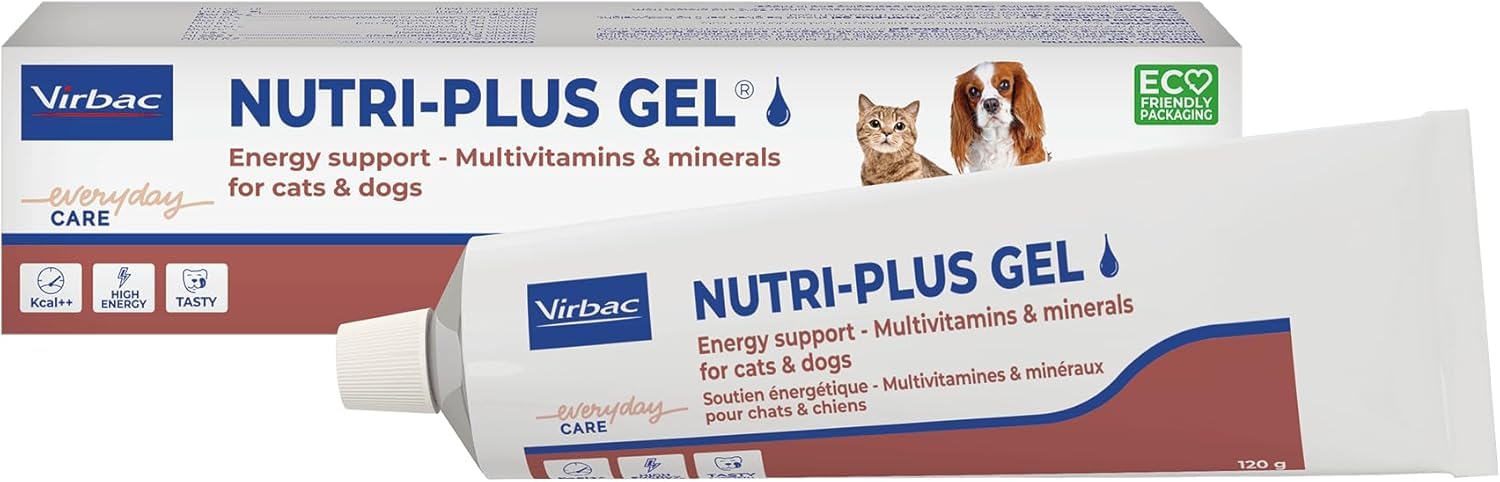 Nutri-Plus Gel | 120 g | Complément alimentaire pour chiens et chats en convalescence | Source d'énergie hautement concentrée stimulant l'appétit